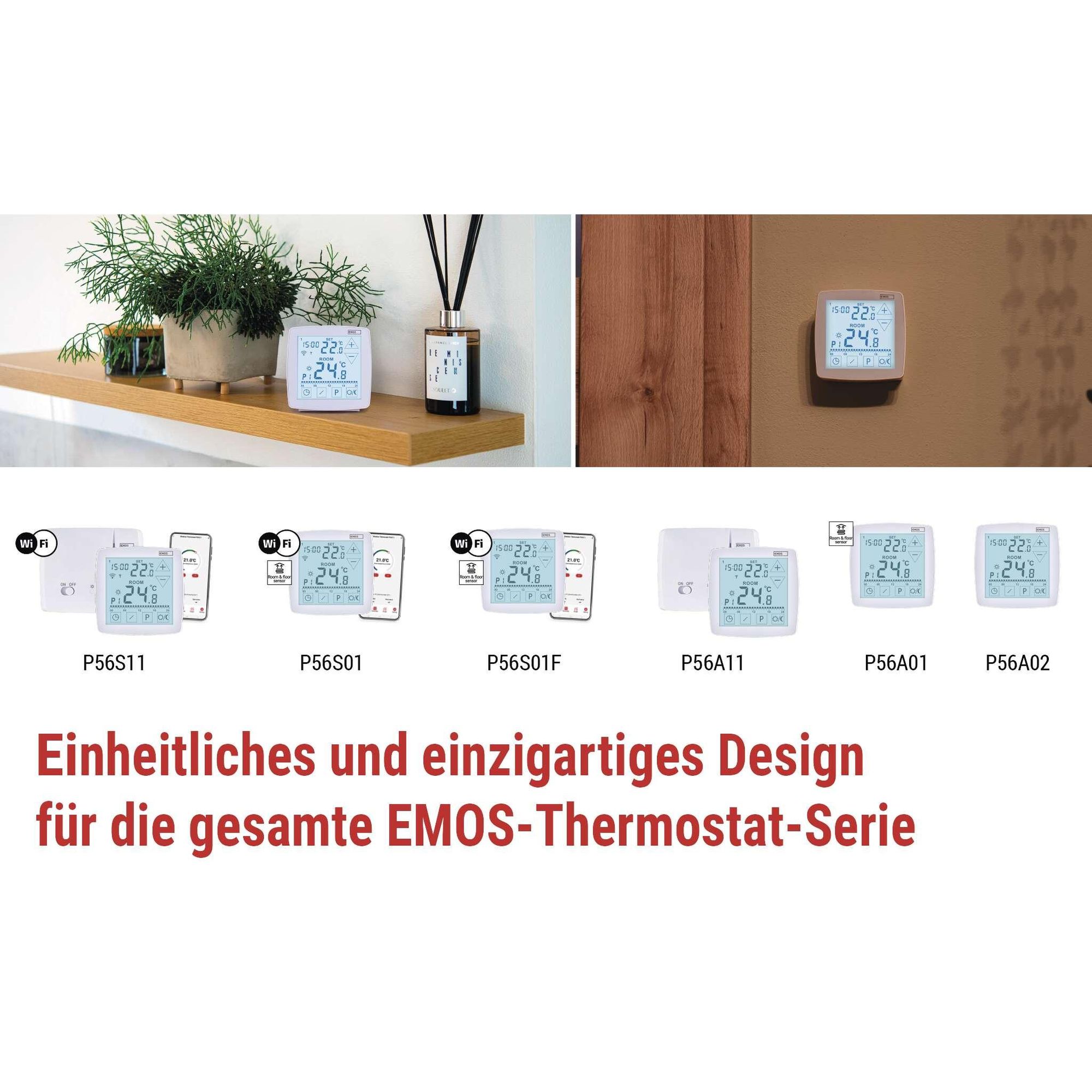 EMOS GoSmart Thermostat mit App, WiFi, OpenTherm, tragbare Steuereinheit mit Touch-Bedienung, Tuya, Smart Life, Google und Alexa kompatibel, P56S11