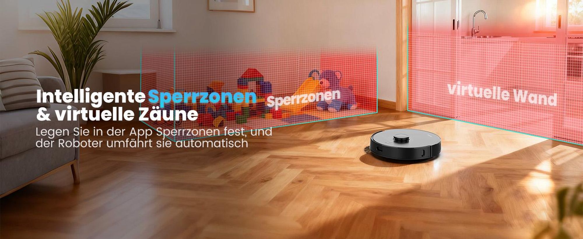 AIRROBO Q20+ Saugroboter mit Wischfunktion, Intelligente Lidar Navigation & Mapping Staubsauger Roboter, 8000 Pa Saugkraft, 150 Minuten Laufen