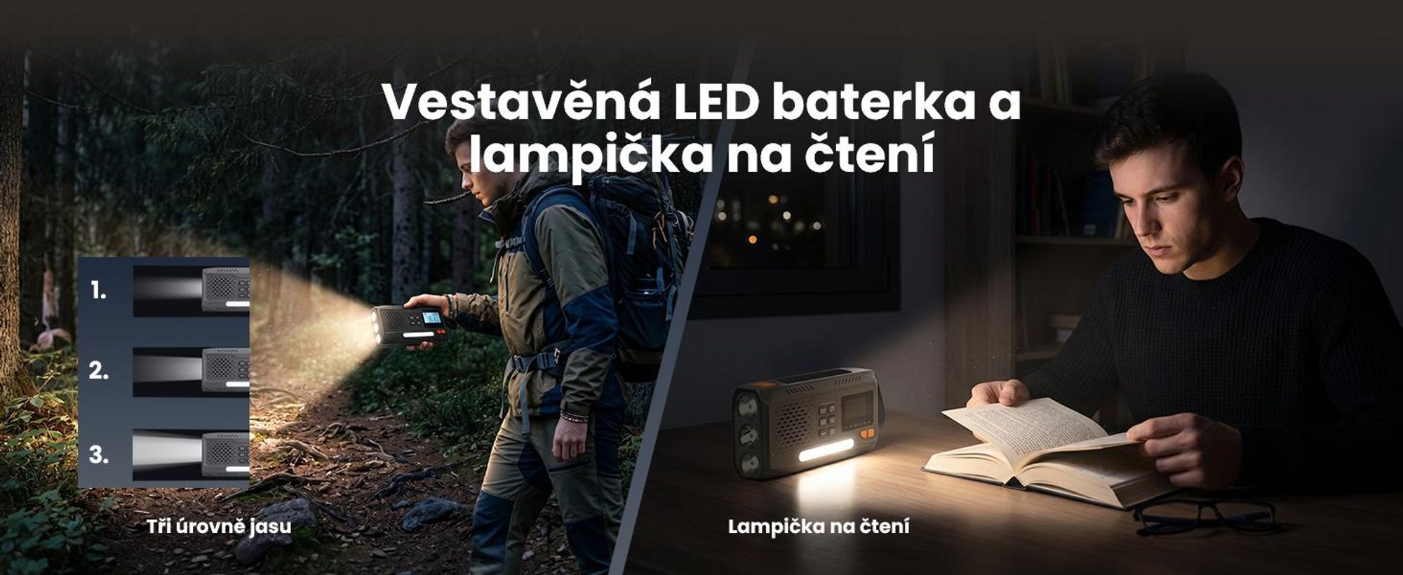 Přenosné rádio Extralink s digitálním rádiem DAB/FM, solární nabídkou, dynamo, baterií 4500 mAh, Bluetooth a funkcí SOS