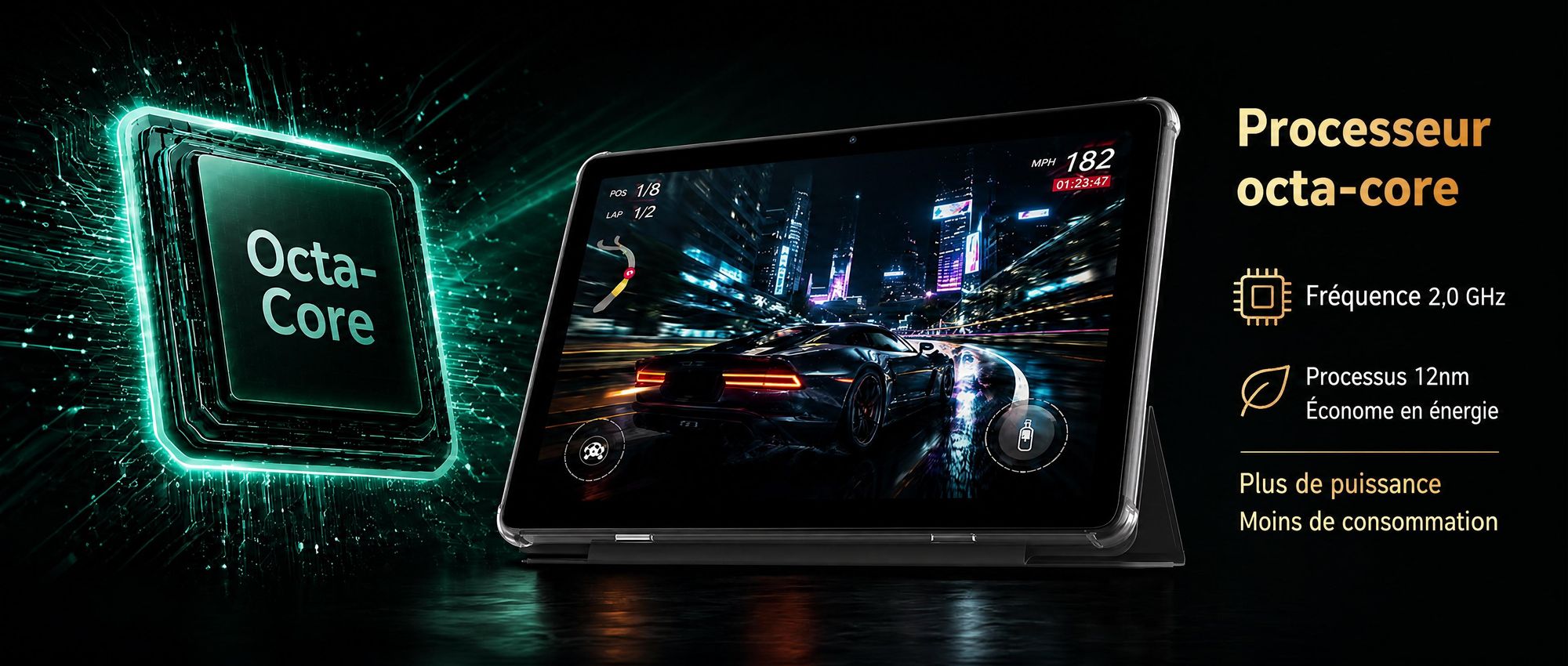 BESTTAB T20 10.1'' Android 16 Set Tablet, 24GB(8+16GB extensible) RAM+256GB ROM(2TB TF), avec housse/stylo/souris/clavier, Widevine L1, 5G WiFi