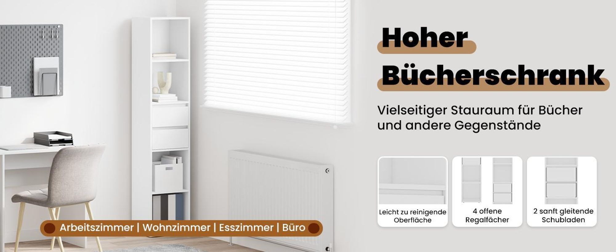 VidaXL 802867, Weiß, 4 Regale, Holz, Holz, 360 mm, 300 mm