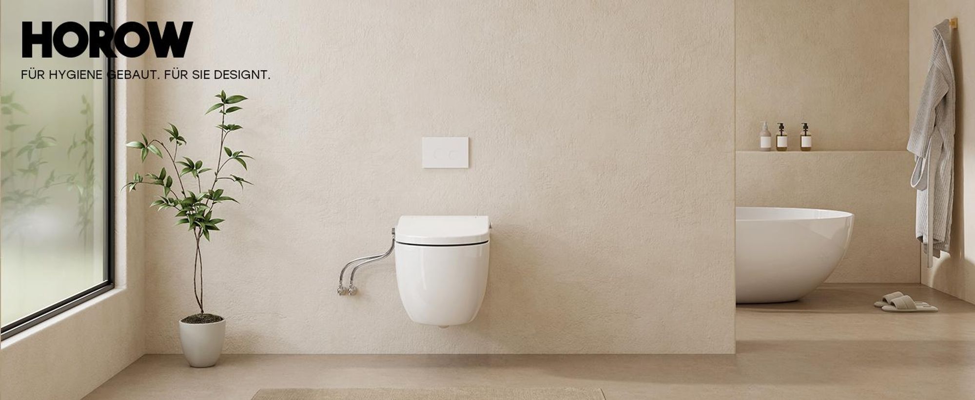 HOROW Dusch WC Aufsatz Sitz ohne Elektrische, Japanische Toilettensitz, Einstellbare Warm/Kaltwasser und Wasserdruck, Verstellbare und Abnehmbare Düse