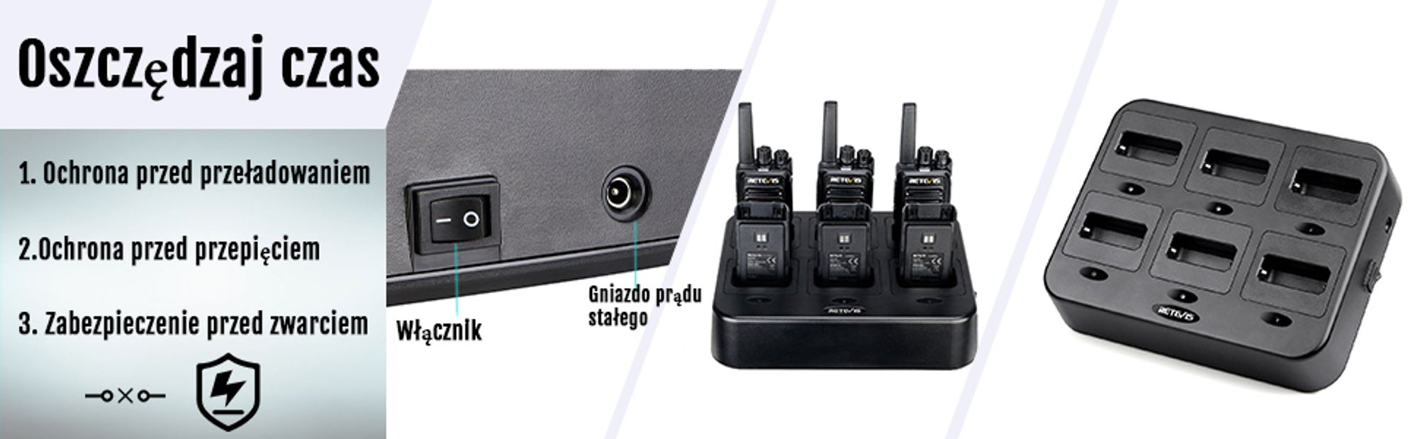 Retevis RT668 Radiotelefony dwukierunkowe z zestawem słuchawkowym, radiotelefony PMR446 z 6-kierunkową ładowarką, 1200 mAh, VOX, akumulator do radiotelefonów do szkoły, fabryki, na plac budowy, do baru (zestaw 6 sztuk, czarny)