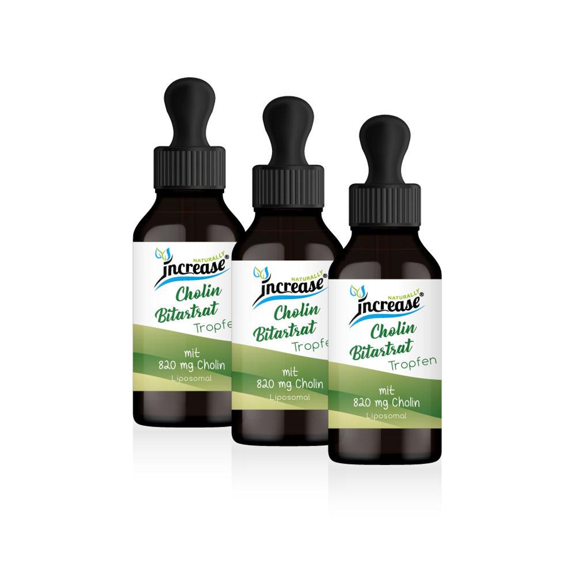 Nimm 3, zahl 2 Aktion Liposomale Cholin Bitartrat Tropfen hochdosiert - 2000mg Cholin Bitartrat pro Tag davon 820 mg Cholin (180.000mg in 3 Flaschen)