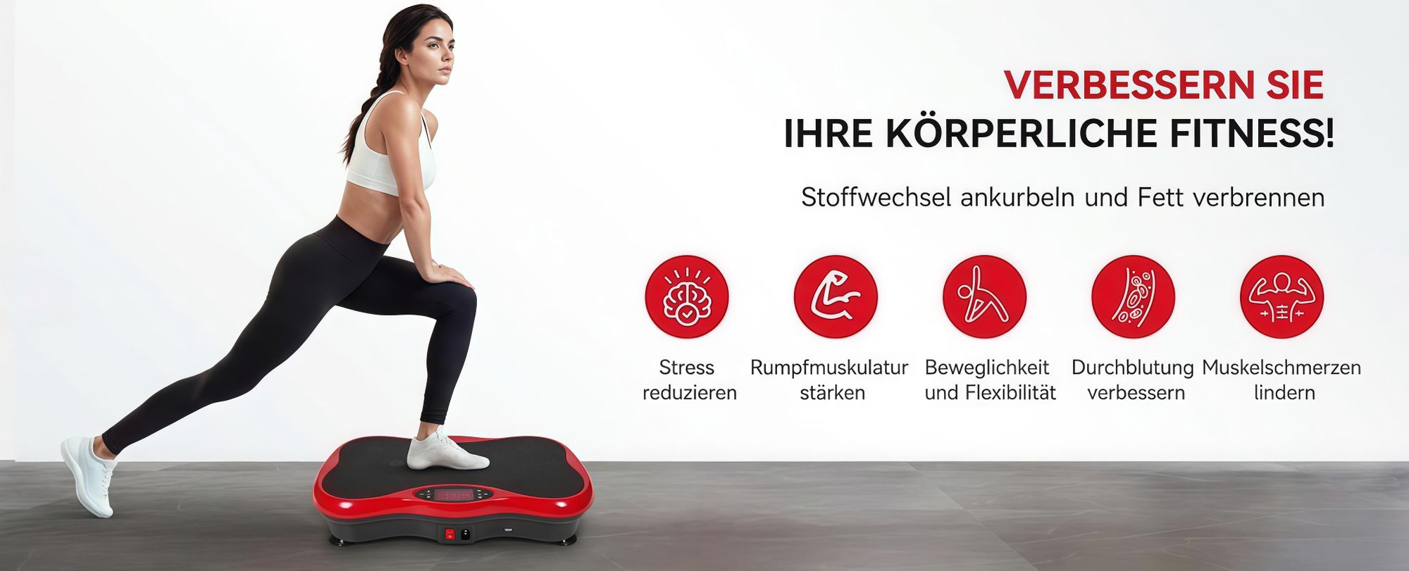 Vibrationsplatte mit 120 Stufen, Bluetooth, Touchscreen & Fernbedienung, leises & platzsparendes Fitnessgerät für Zuhause, gelenksschonendes Abnehmen