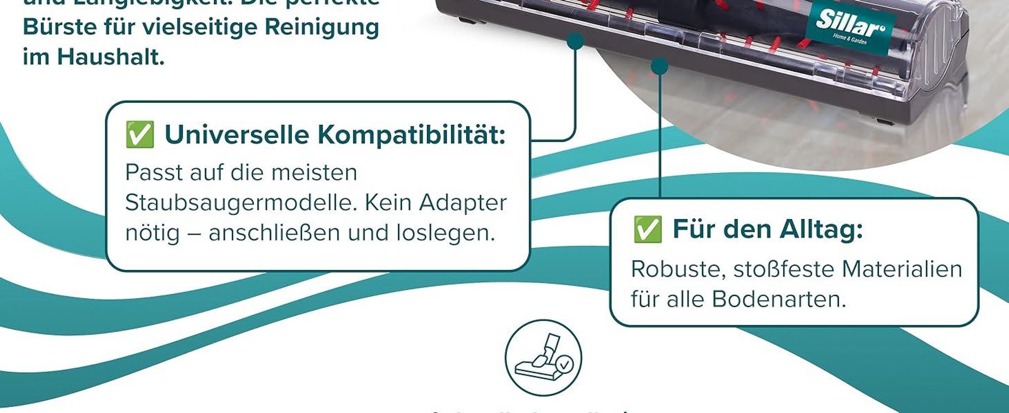 Sillar Turbodüse für Dyson DC33 DC37 DC39 DC41 – Bodendüse passend wie 923181-03 mit Bürstwalze