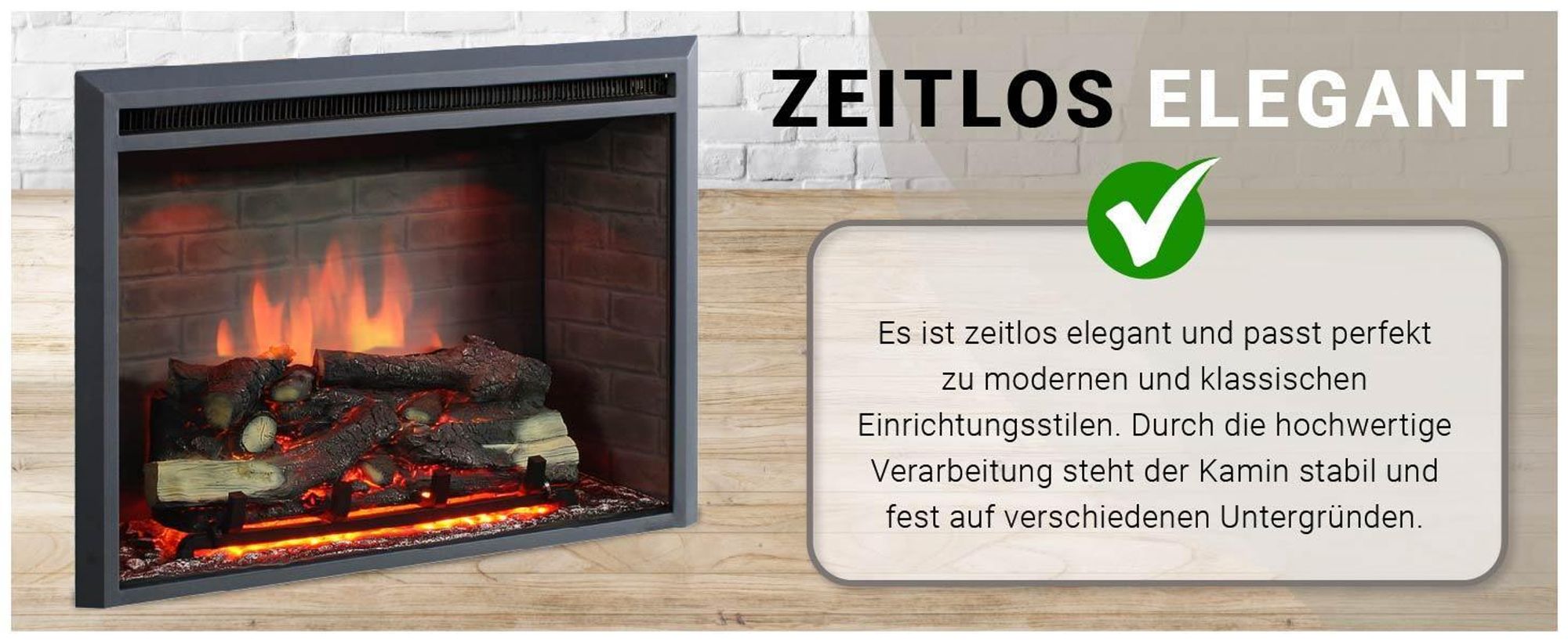 Elektrokamin BALDERIA Calida 33 - Einbaukamin - Schwarz
