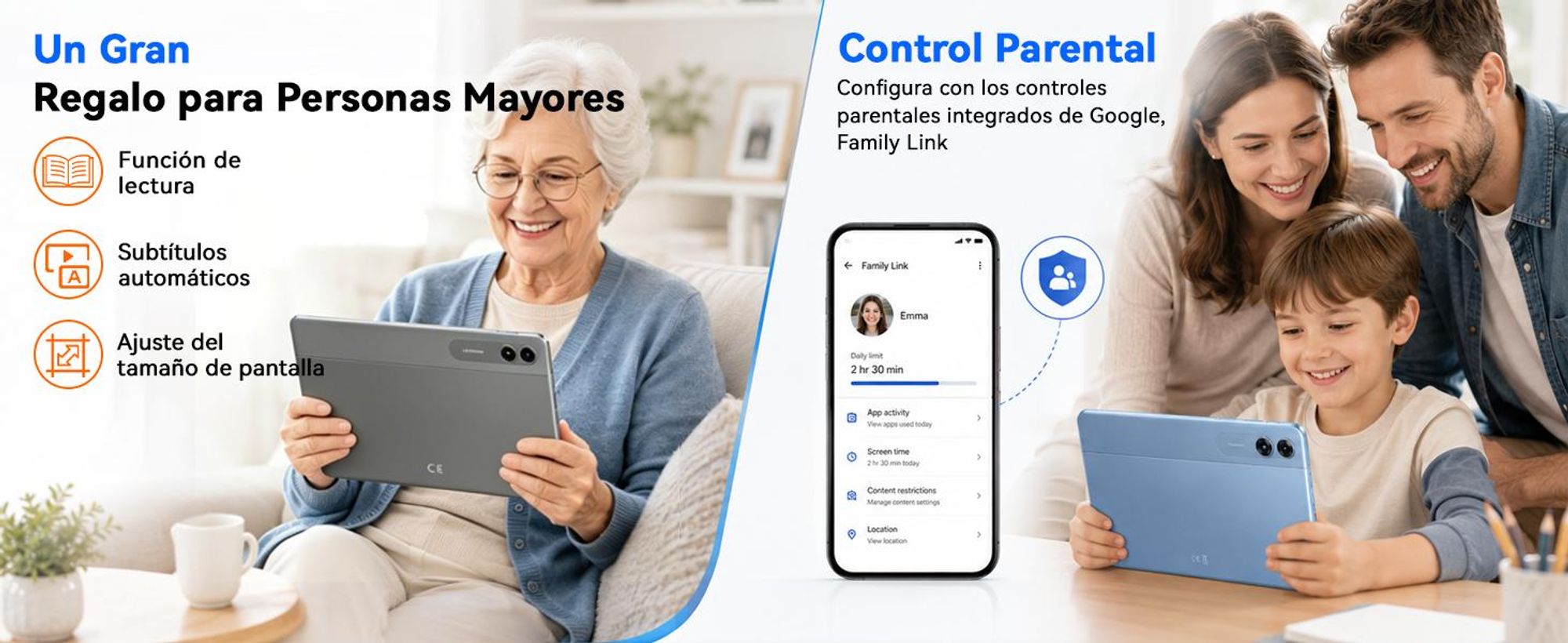 TABWEE T70 11" Tablet, 32(8+24)+256GB, Android 16, 8000mAh, BT5.0, Face ID, Widevine L1, Rheinland, Incluye teclado, ratón, lápiz óptico, etc