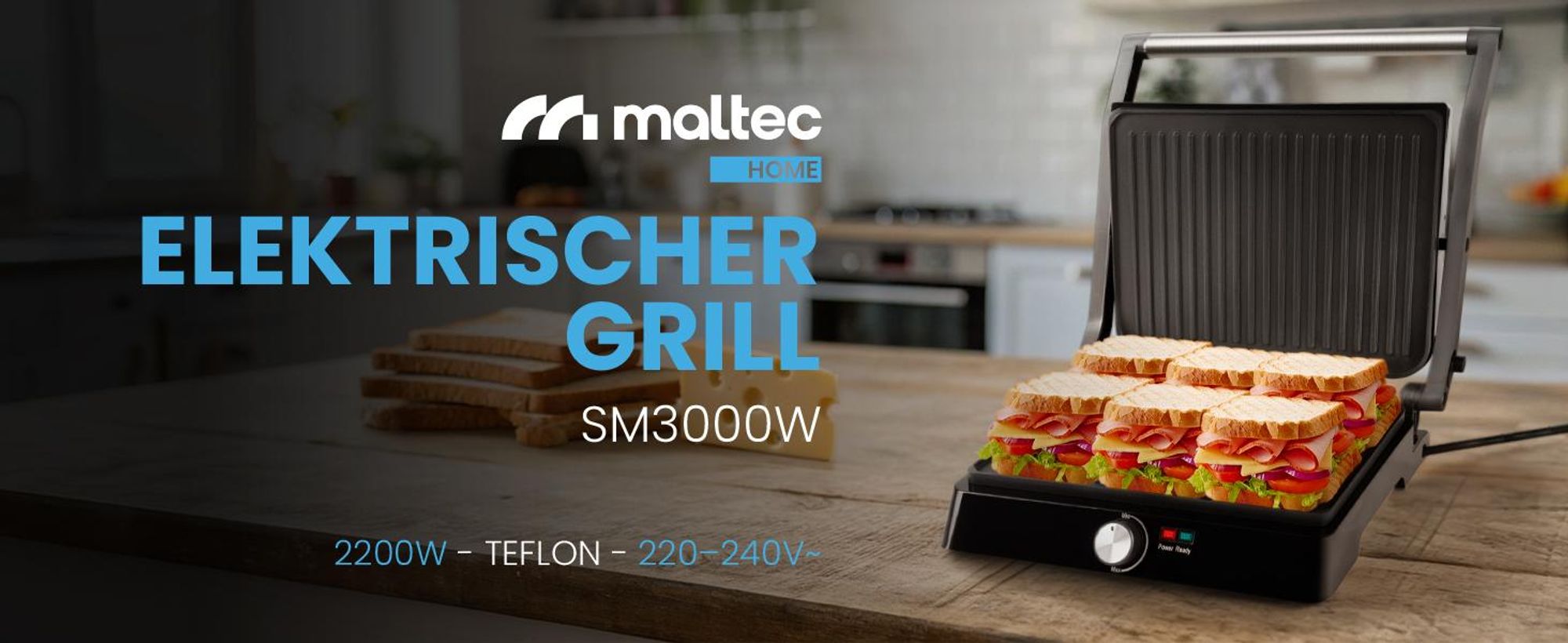 Elektrogrill Sandwichmaker Panini mit Fettauffangschale