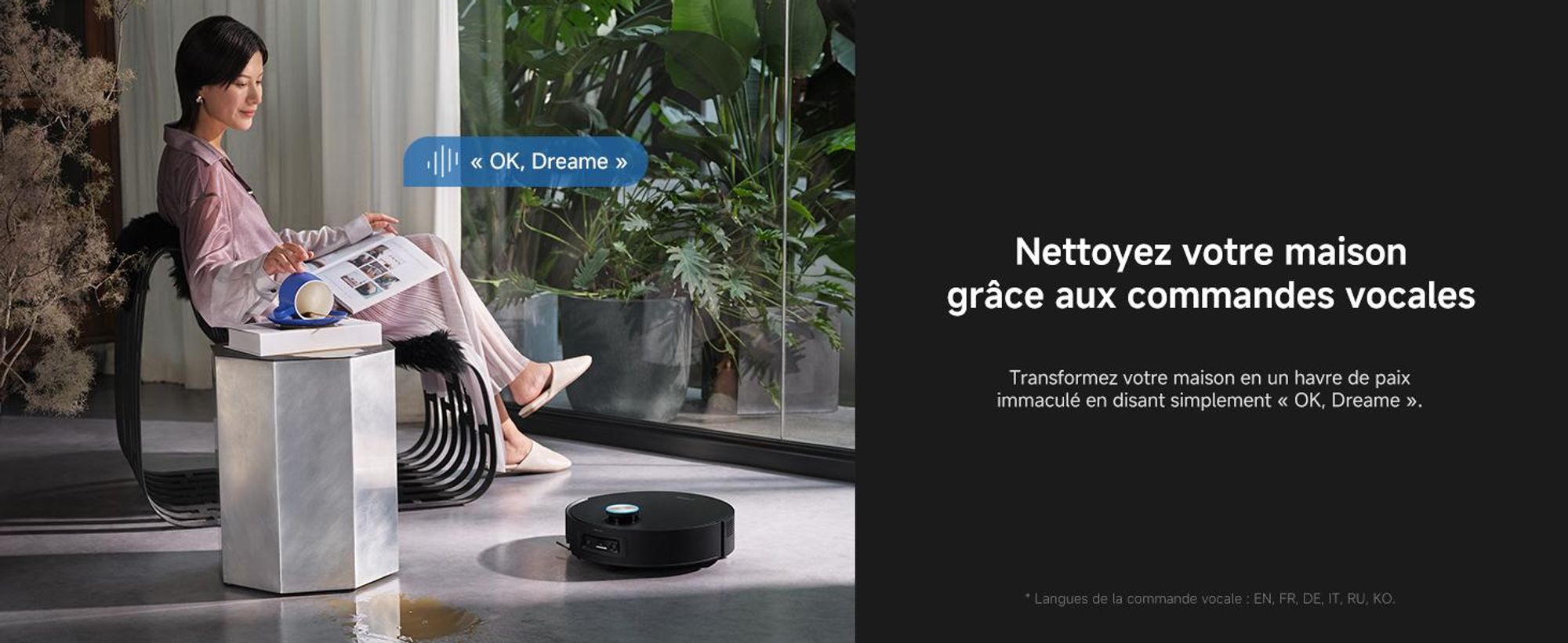 Dreame Aqua10 Ultra Roller, Sans sac, Noir, Sac à poussière, 3 roues, 0,2 l, Rechargeable, Purification