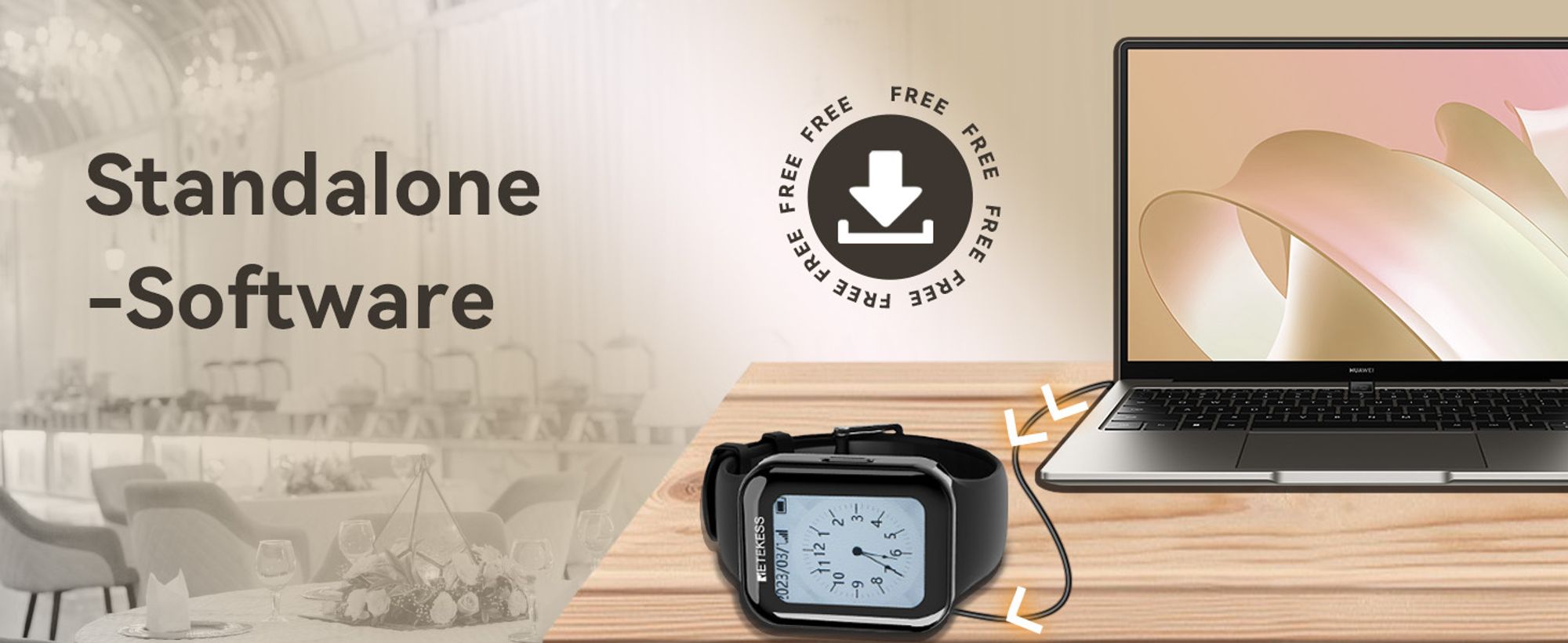 Retekess TD113-TD154 Kellnerin Pager System, Restaurant Pager für Kellner, magnetische Aufladung, 262ft, stilvolle Touch-Farbbildschirm, 1 USB 5 Uhr