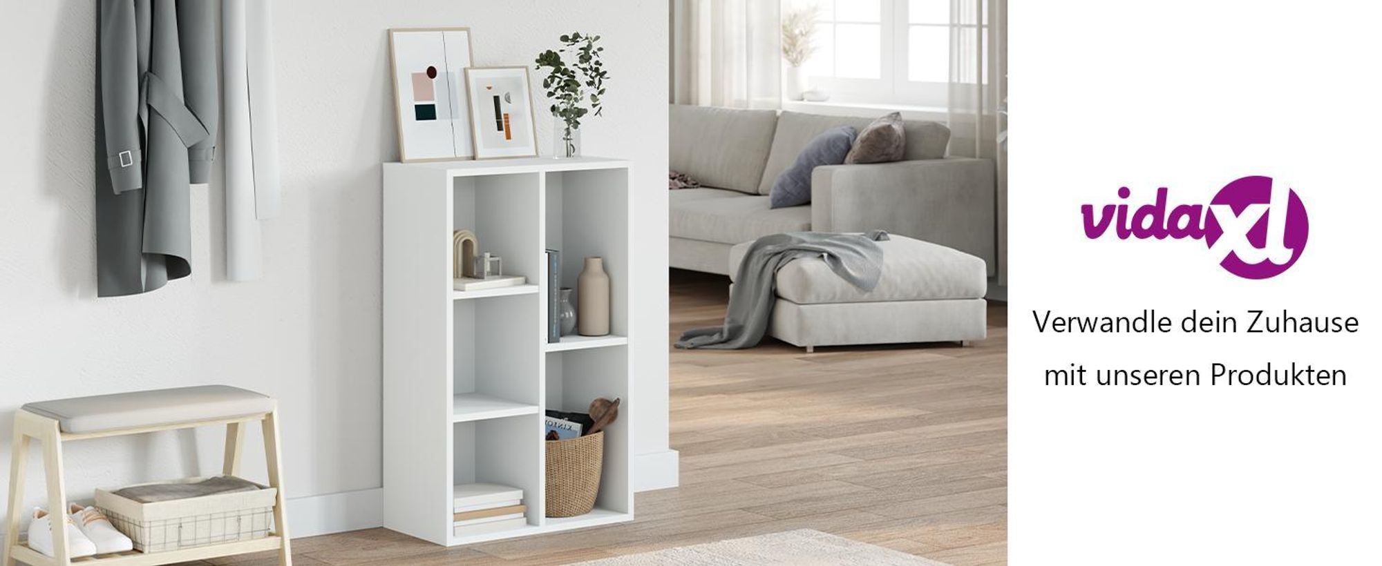 vidaXL Bücherregal/Sideboard Weiß 50x25x80 cm Holzwerkstoff
