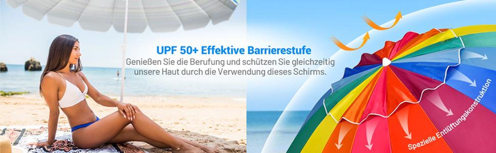 COSTWAY Sonnenschirm Strandschirm Marktschirm Gartenschirm neigbar Terrassenschirm mit Verankerung für Garten, Strand, Outdoor
