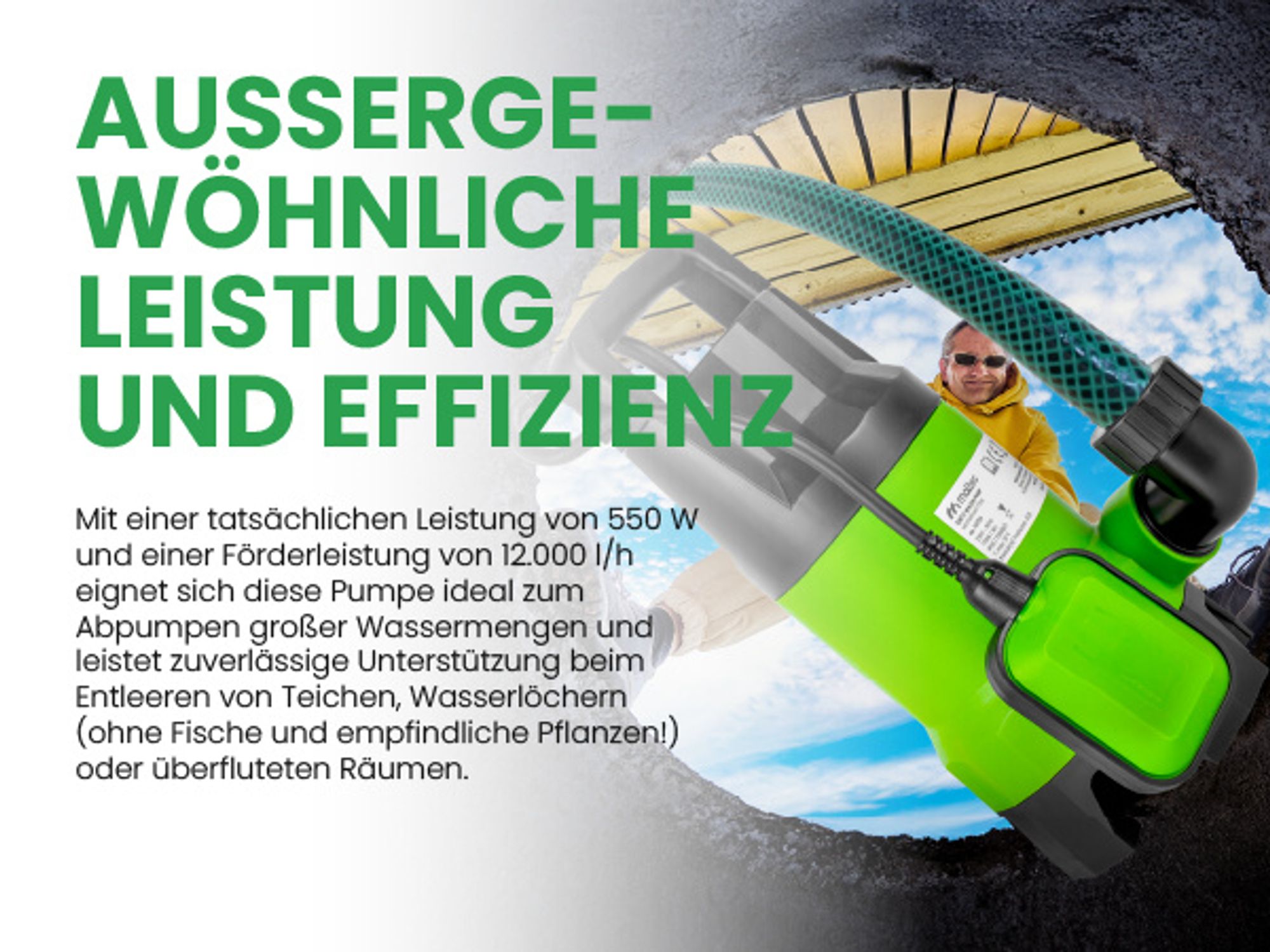 Tauchpumpe Abflusswasserpumpe mit Induktionsmotor