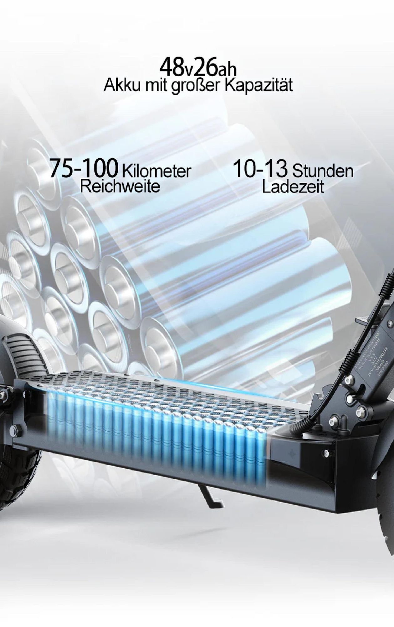 JOYOR Y8-S ABE- Faltbar Elektroroller - 500W Motor 48V26AH Akku 10 Zoll Reifen - Schwarz