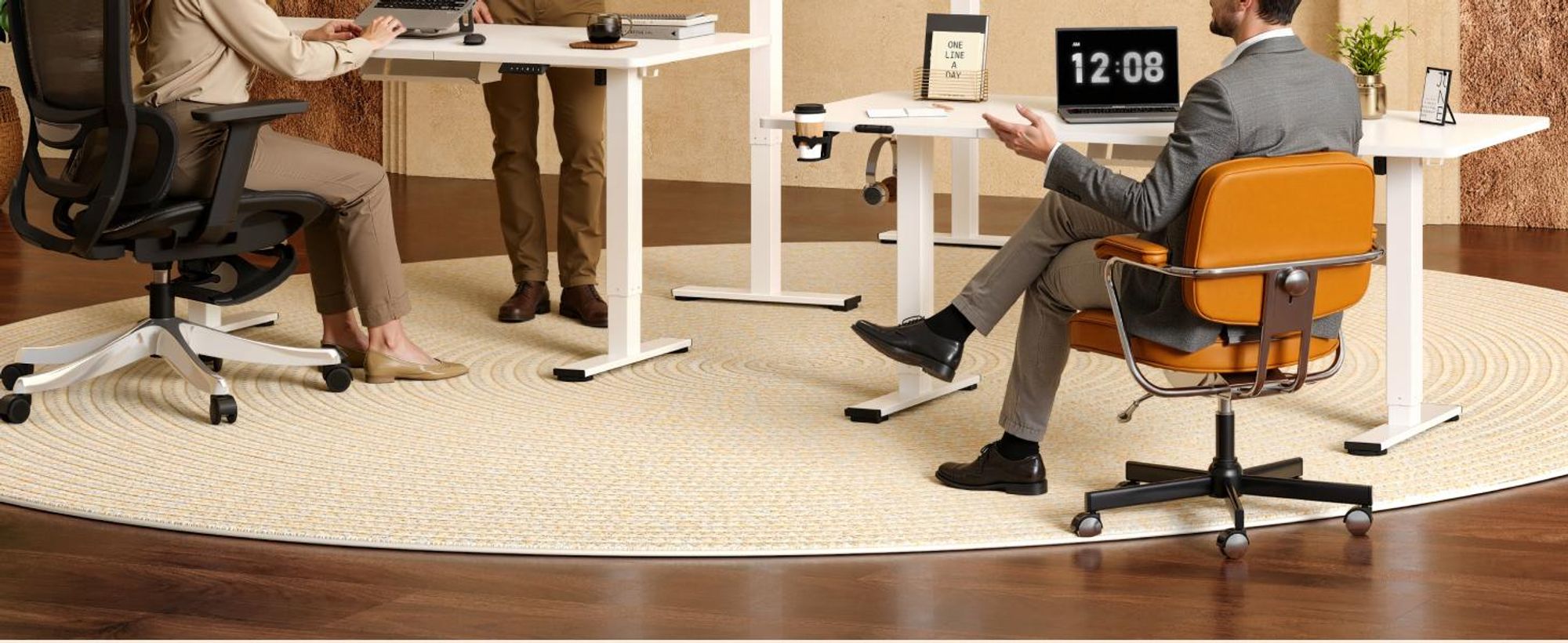 SANODESK QS1 Höhenverstellbarer Schreibtisch, EINTEILIGE TISCHPLATTE, 4 Memory-Funktion, 70 kg Tragkraft, Haken, Kabelmanagement, 110x54cm (Weiß)