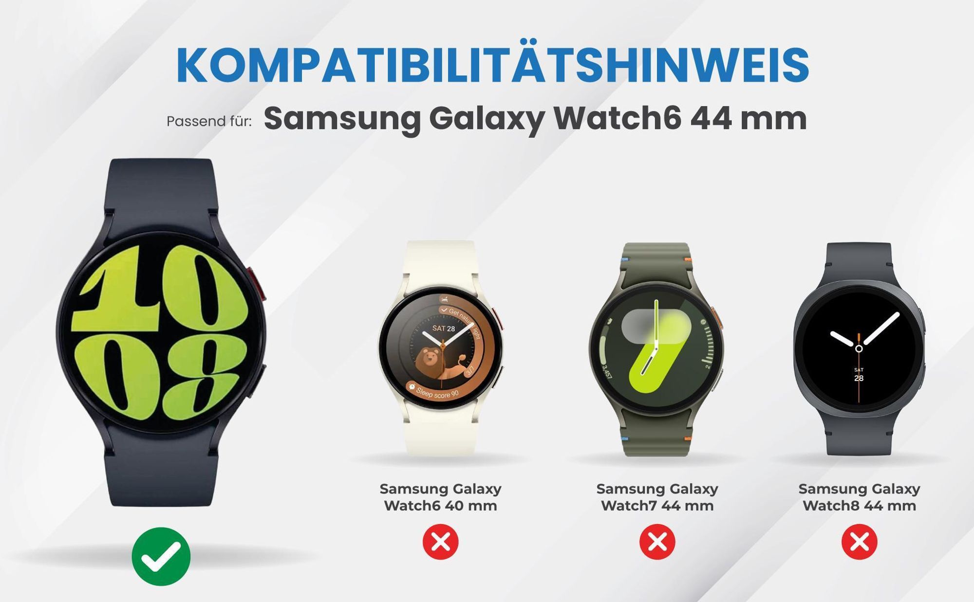 Kompatibilitätshinweise Hülle für Samsung Galaxy Watch 6 44 mm
