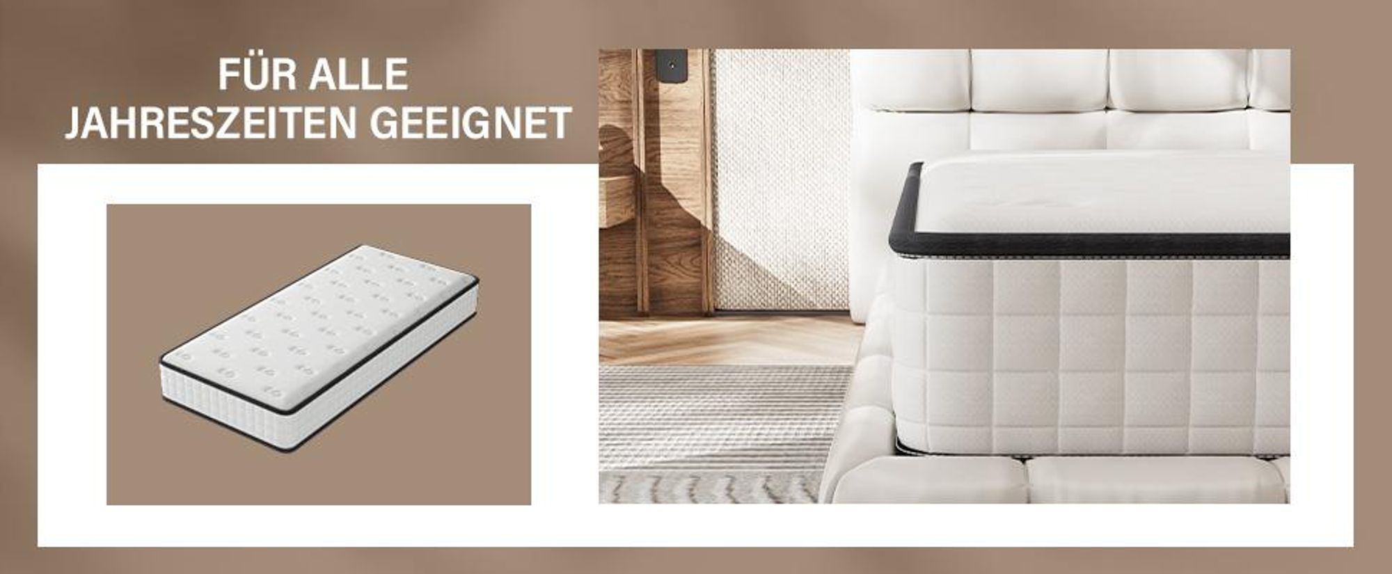 DEWINNER Matratze 100 x 200 cm, Dicke 25 cm, Memory-Schaum-Matratze, beidseitig verwendbar, hohe Dichte, mittlerer Härtegrad, hypoallergen