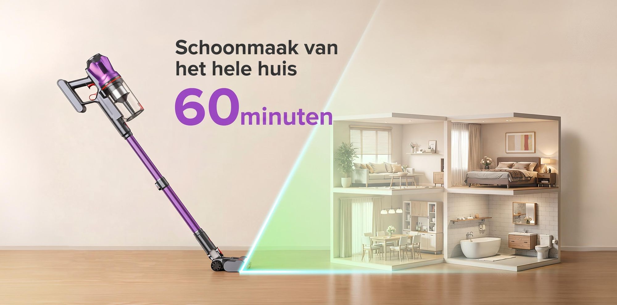 Lubluelu G20 Steelstofzuiger 80000Pa 450W, Draadloze Handstofzuiger, 60 Min Gebruiksduur, Smart Display, Anti-Klit Borstel