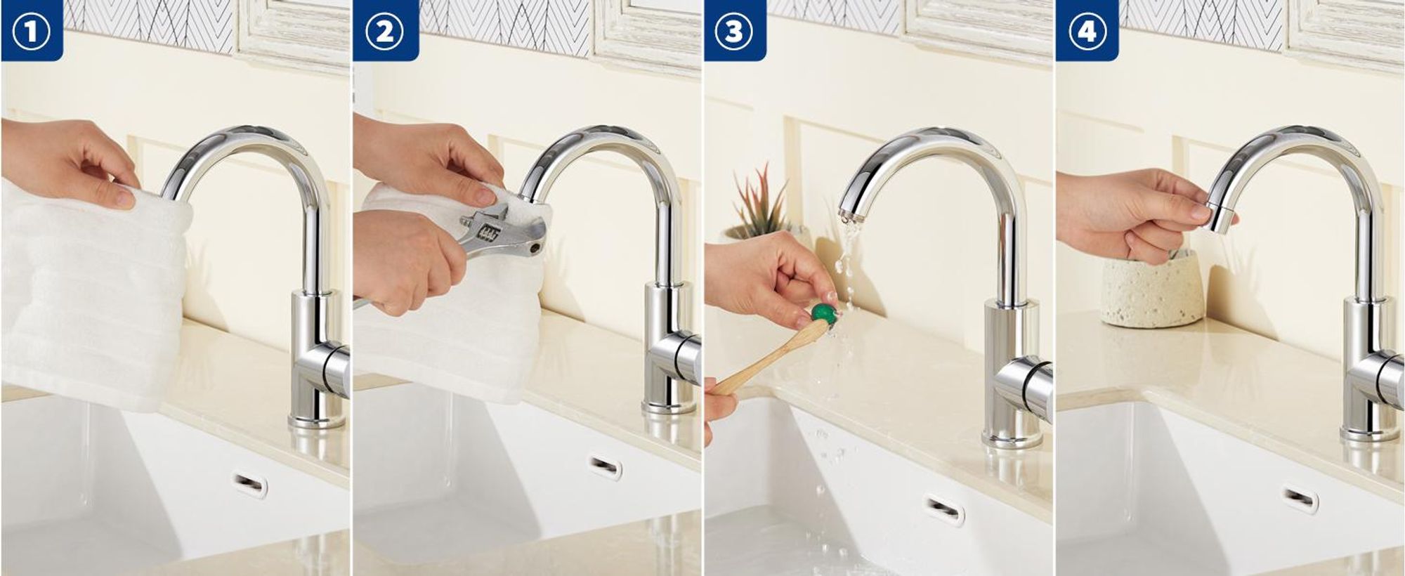 Auralum Niederdruck Wasserhahn Küche Armatur 360° Schwenkbar Küche Mischbatterie Einhebelmischer für Wasserboiler konzipiert, für Küche/Badezimmer