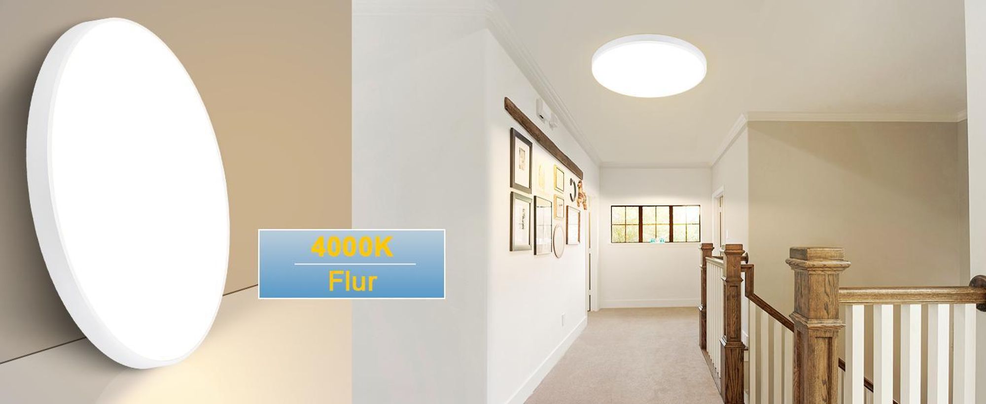 ZMH LED Deckenleuchte 36W Dimmbar Deckenlampe 37cm Rund mit Fernbedienung Küchenlampe für Badezimmer Küche Wohnzimmer Weiß