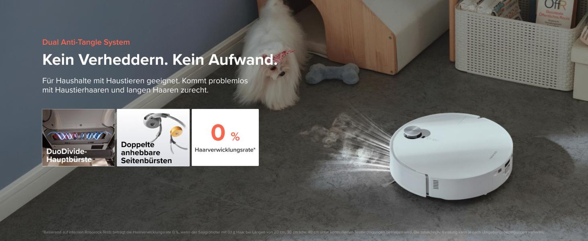 Roborock Qrevo Edge 2 Flow Saugroboter mit Wischwalze, 35.000 Pa Saugkraft, Selbstreinigung mit Wasserdruck, Dual Anti-Tangle, 8,98 cm ultraflach