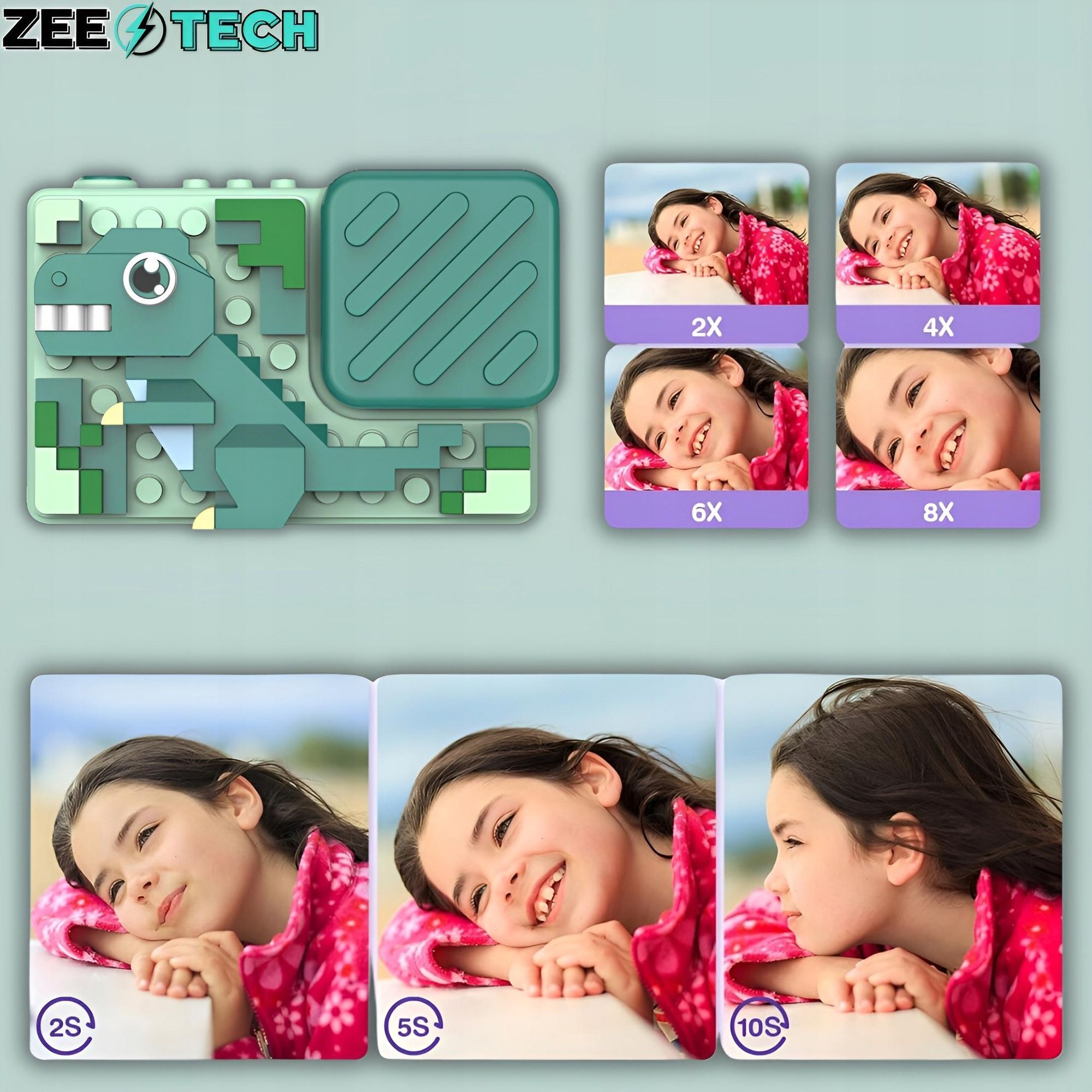 Digitale Kinderkamera 40Mp Selfie-Kamera Spiele + 32Gb Karte