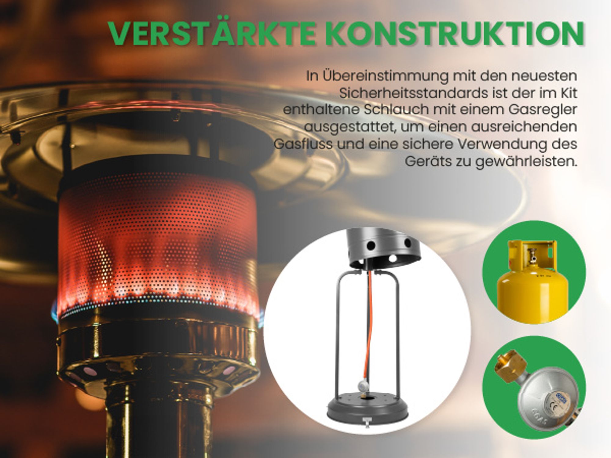 Gasheizschirm Heizstrahler Terrassenheizer mit Abdeckung