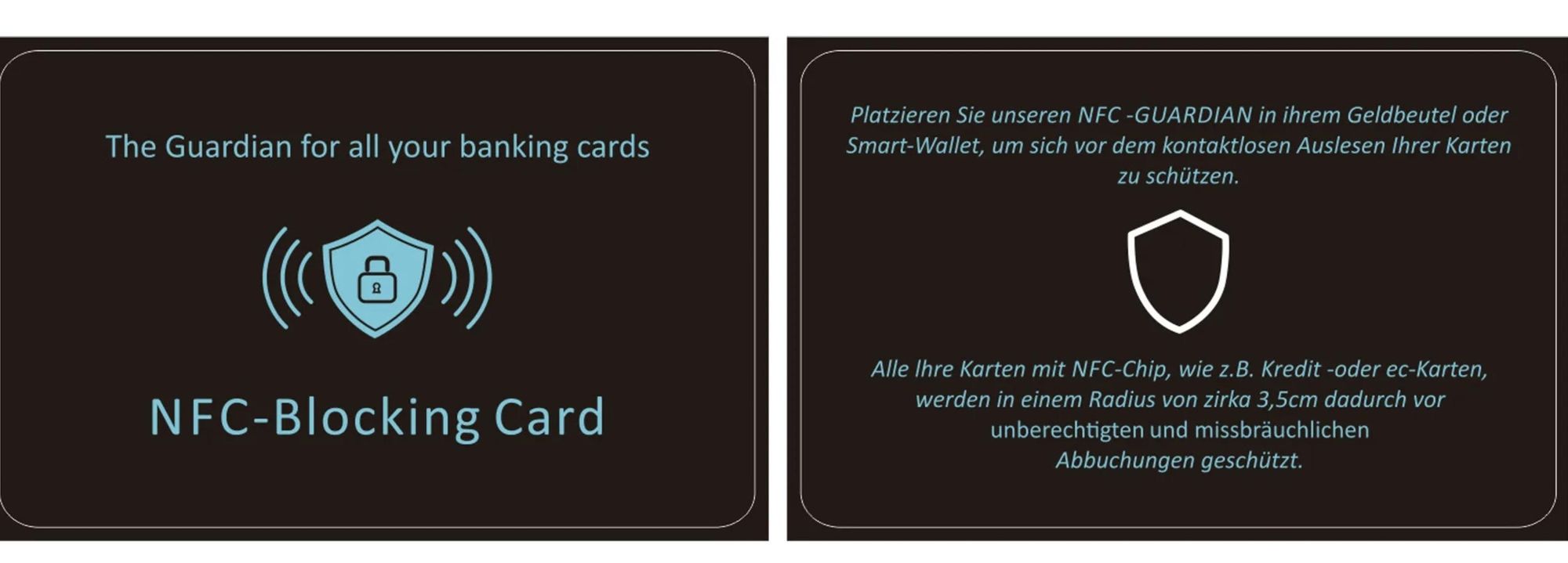 4 RFID-blokkeerkaarten voor NFC-bescherming van bank- en creditcards. Beschermingskaart, blokkeerkaart