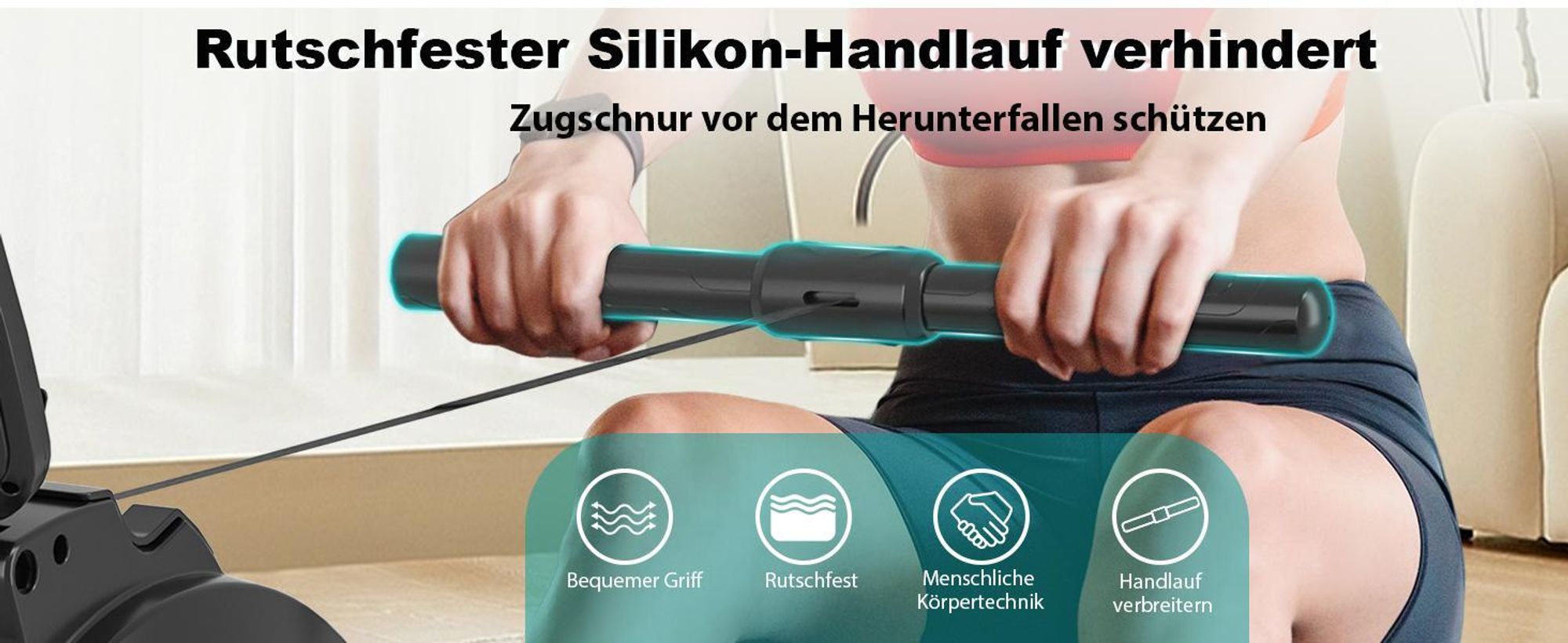 Wenoker Rudergerät für Zuhause mit APP, Leises Magnetisches Rudergerät mit LCD-Display, 16 Stufen Widerstand, Indoor-Gerät für das Home-Gym