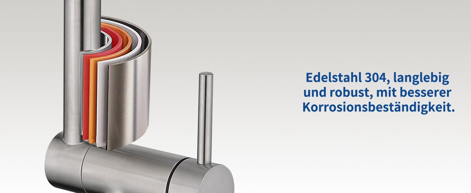 Homelody Vorfenster Küchenarmatur 90° Faltbar 360° Drehbare Hochdruck Edelstahl 304 Wasserhahn Küche mit Brause Ausziehbar 2 Strahlarten Gebürstet