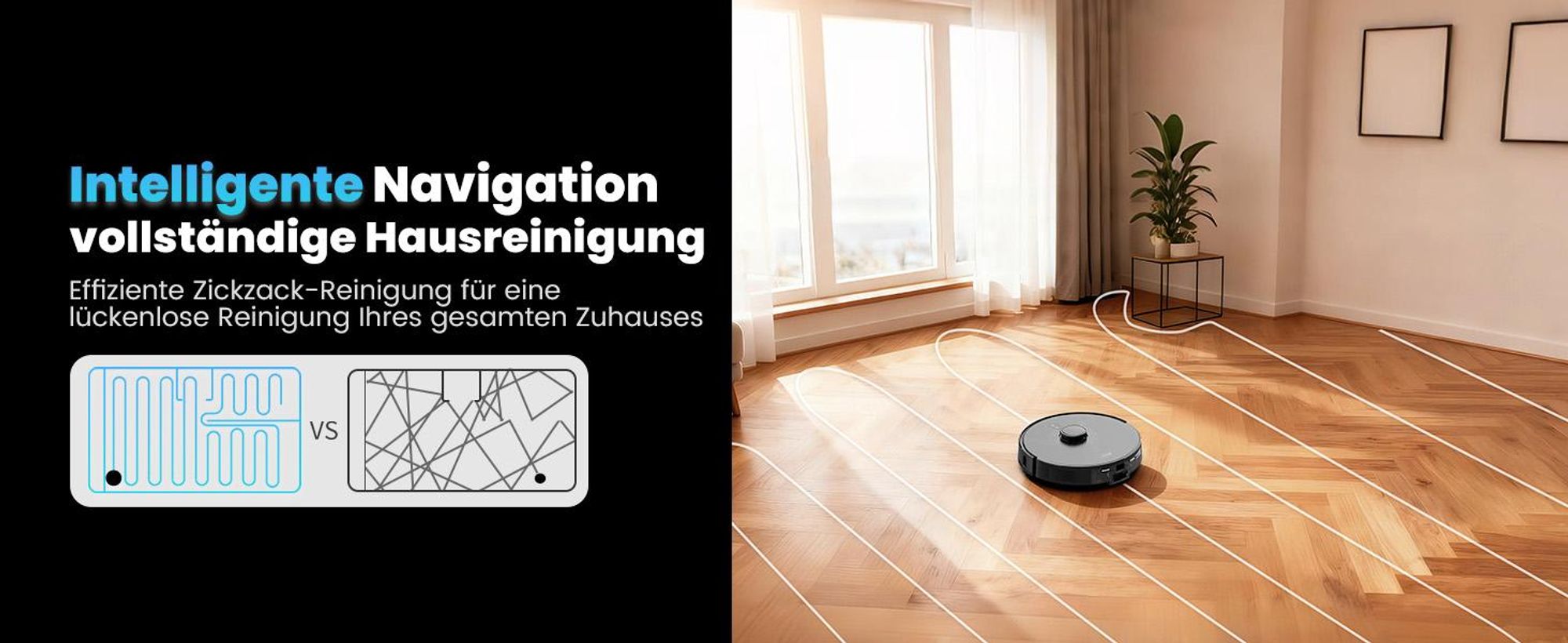 AIRROBO Q20 Plus Staubsauger Roboter mit Absaugstation 3.5L, 8000Pa Saugroboter mit Wischfunktion Lasernavigation, Kartierung mehrerer Etagen
