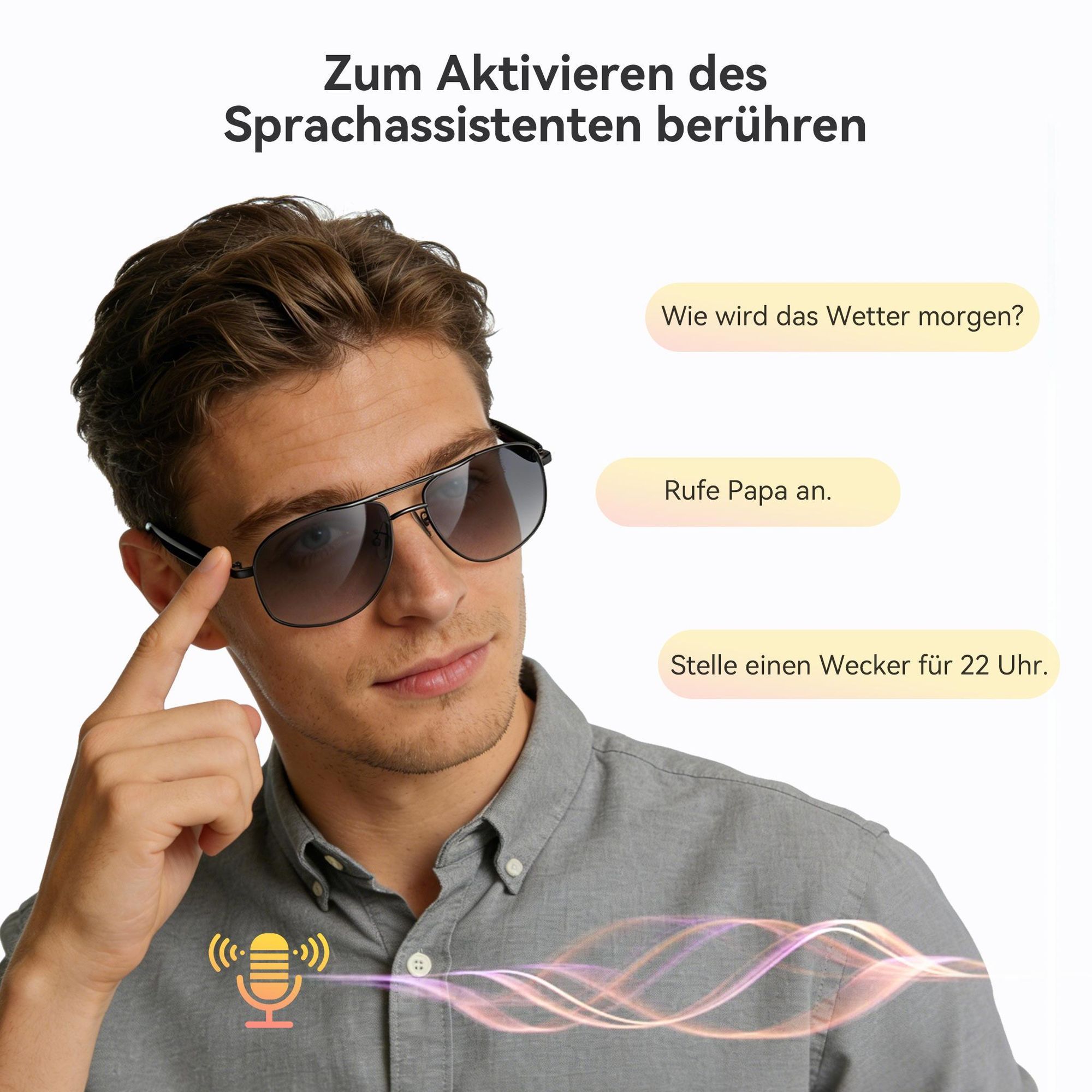 Blackview D1 Pro Smartbrille Bluetooth 6.0, 360° Raumklang, KI-Sprachsteuerung, IP54 Wasserfest, 6 Std. Musik, Leichte Metallbrille mit UV-Schutz