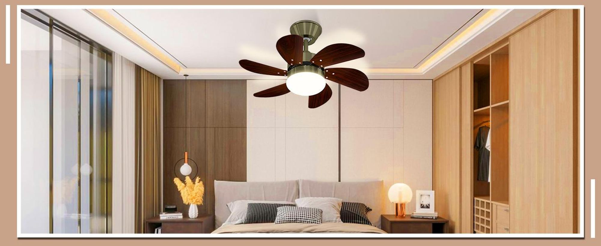 ZMH Deckenventilator Mit Beleuchtung Fernbedienung Leise Deckenlampe Ø75cm 6 Flügeln Ventilator mit Einzelleuchte Deckenleuchte Fan LED-Lichtquelle