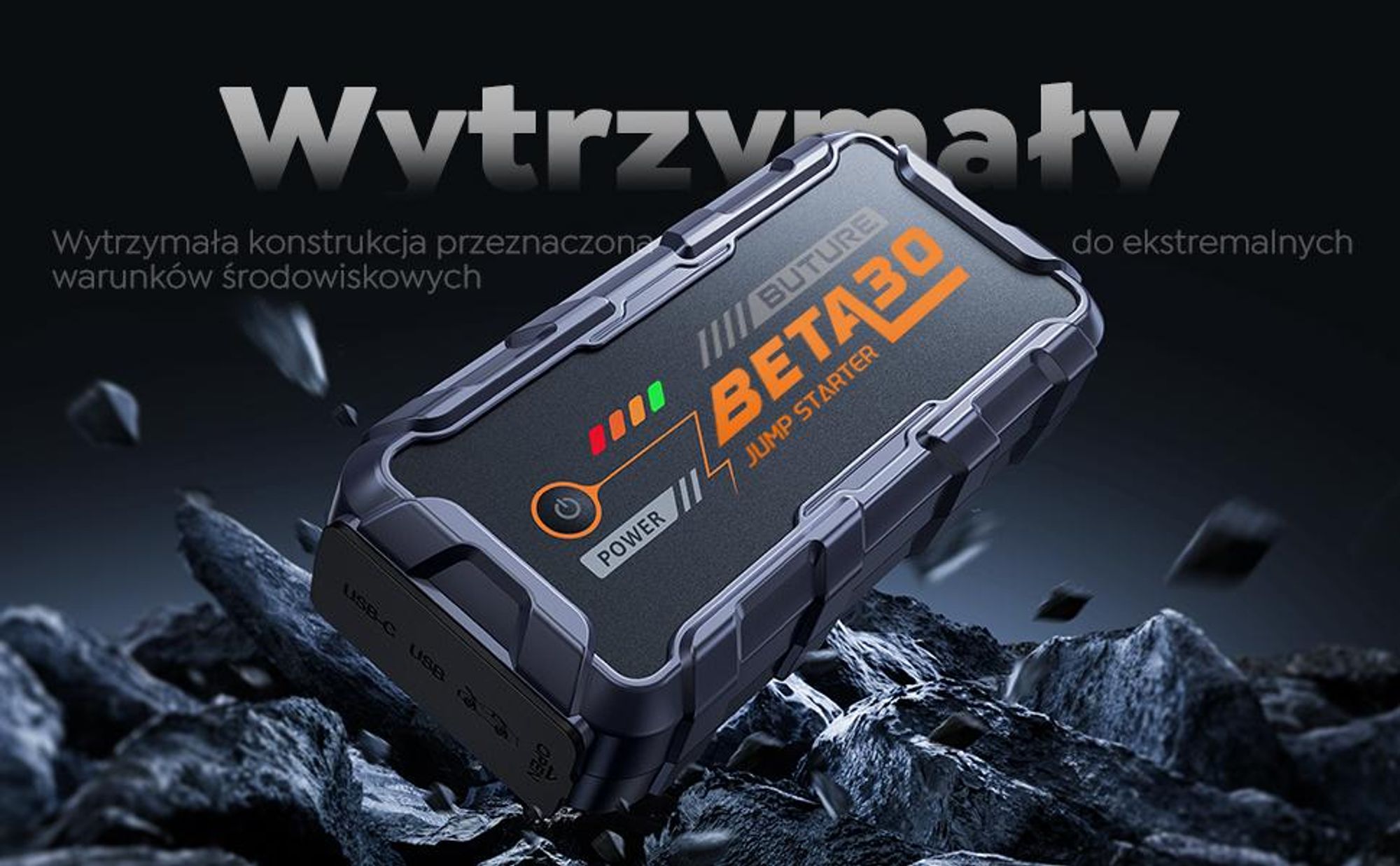 Powerbank Buture do rozruchu silnika, 6000A, 26800 mAh, powerbank do rozruchu silnika samochodowego, pomoc przy rozruchu, BETA30