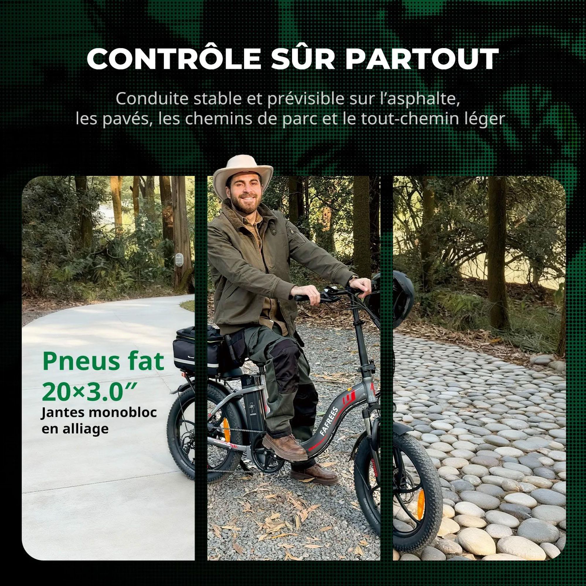 FAFREES F20 Vélo Électrique - Moteur 250W Batterie 36V18Ah 20'' Freins Mécaniques - Gris