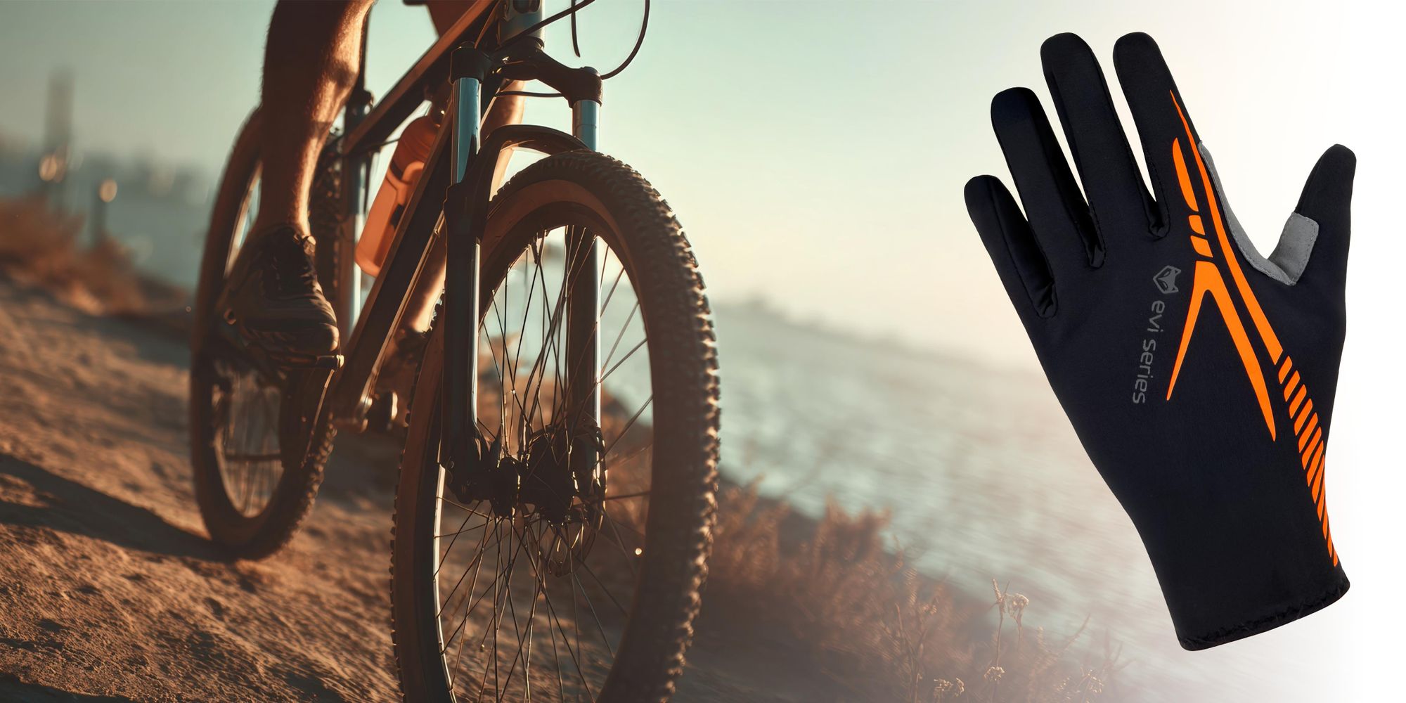 Fahrradhandschuhe L/XL Lange Finger mit Gel-Polsterung, Touchscreen Radhandschuhe reflektierend & atmungsaktiv, EVI BIKE ActiveTouch