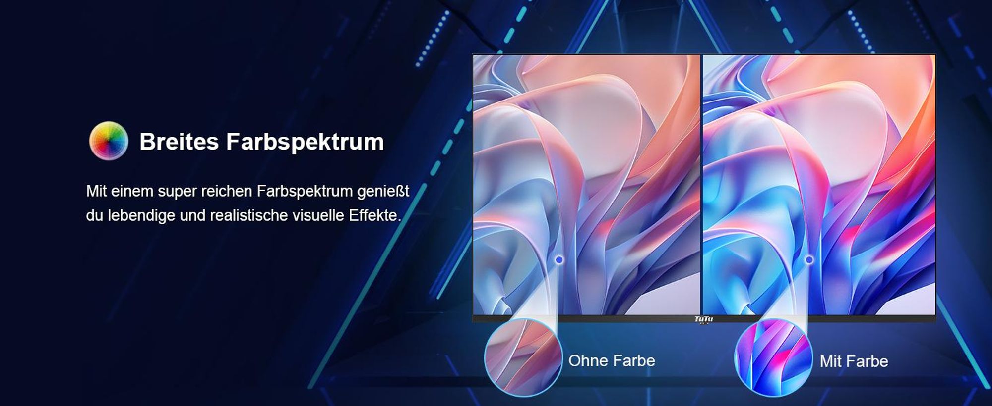 TuTu Android Smart TV - QLED 4K Ultra HD - 43 Zoll/109 cm - Randlos Design - Tripple Tuner DVB-T/T2/S/S2/C - HDMI x3, USB x2, CI+ - Sprachsteuerung & Streaming-Apps - Montiert in Eindhoven, Niederlande - TUQ43UN1