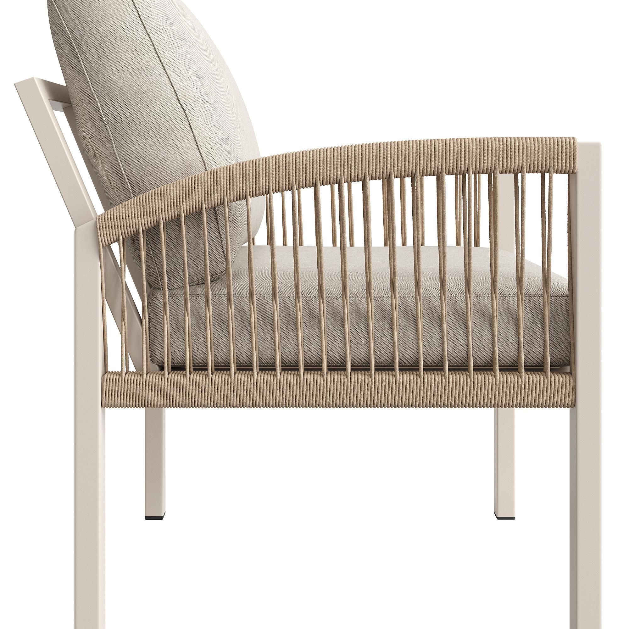 Flieks Gartenmöbel-Set 6-tlg., Gartenlounge-Set mit Gartentisch und Stuhl, Gartengarnitur für 8 Personen, Tisch mit Holzoptik-Glasplatte, Beige