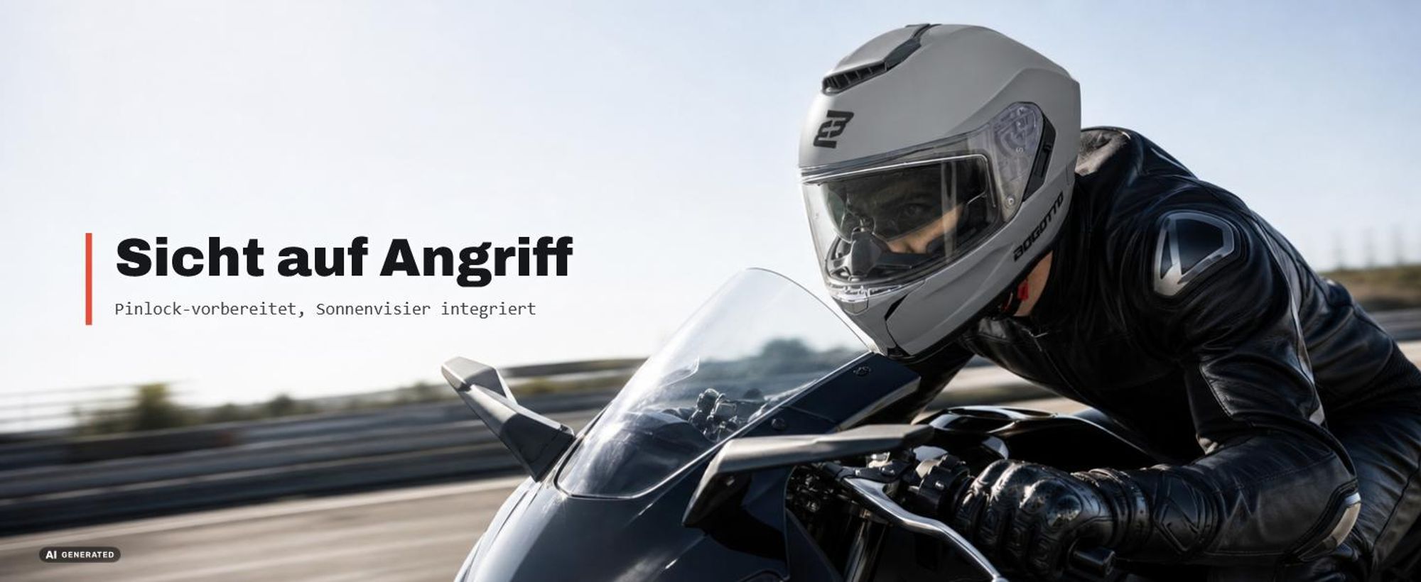 Bogotto Phantom Fiberglass Helm, anthrazit matt, M (57/58)