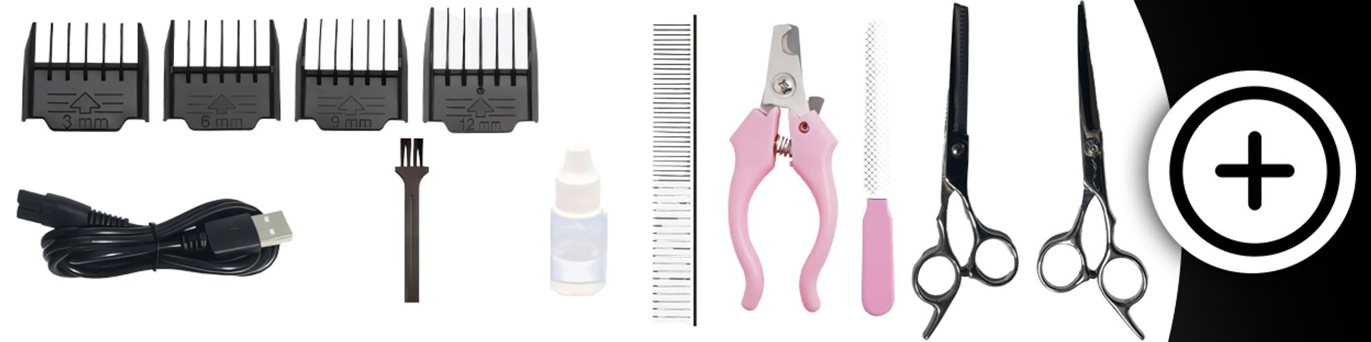 Leise Profi Schermaschine für Hunde und Katzen, Tierhaarschneider mit LED-Anzeige, kabelloser Tierhaarschneider Set, 5 Längenstufen Retoo