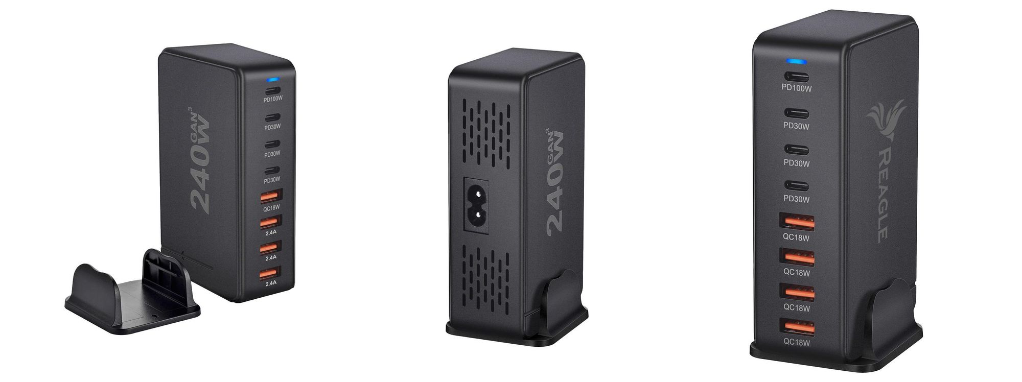 GaN 240W Schnellladegerät PD 4x USB C 4x QC 3.0 für LAPTOP IPHONE 100W MAC