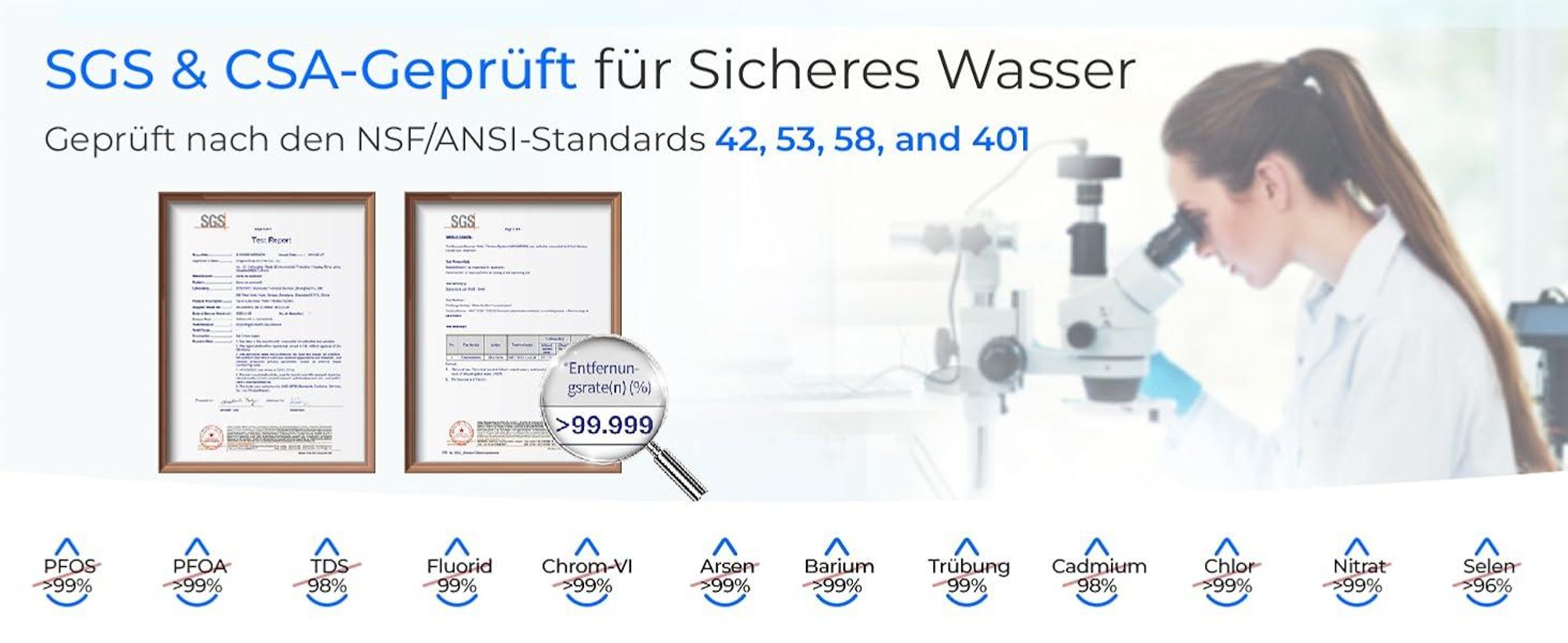 Waterdrop G2P600 Umkehrosmose-Wasserfiltersystem, 8000 Liter, 2:1 Reinwasser, Tanklos, Entkalkungsanlage RO System unter der Spüle
