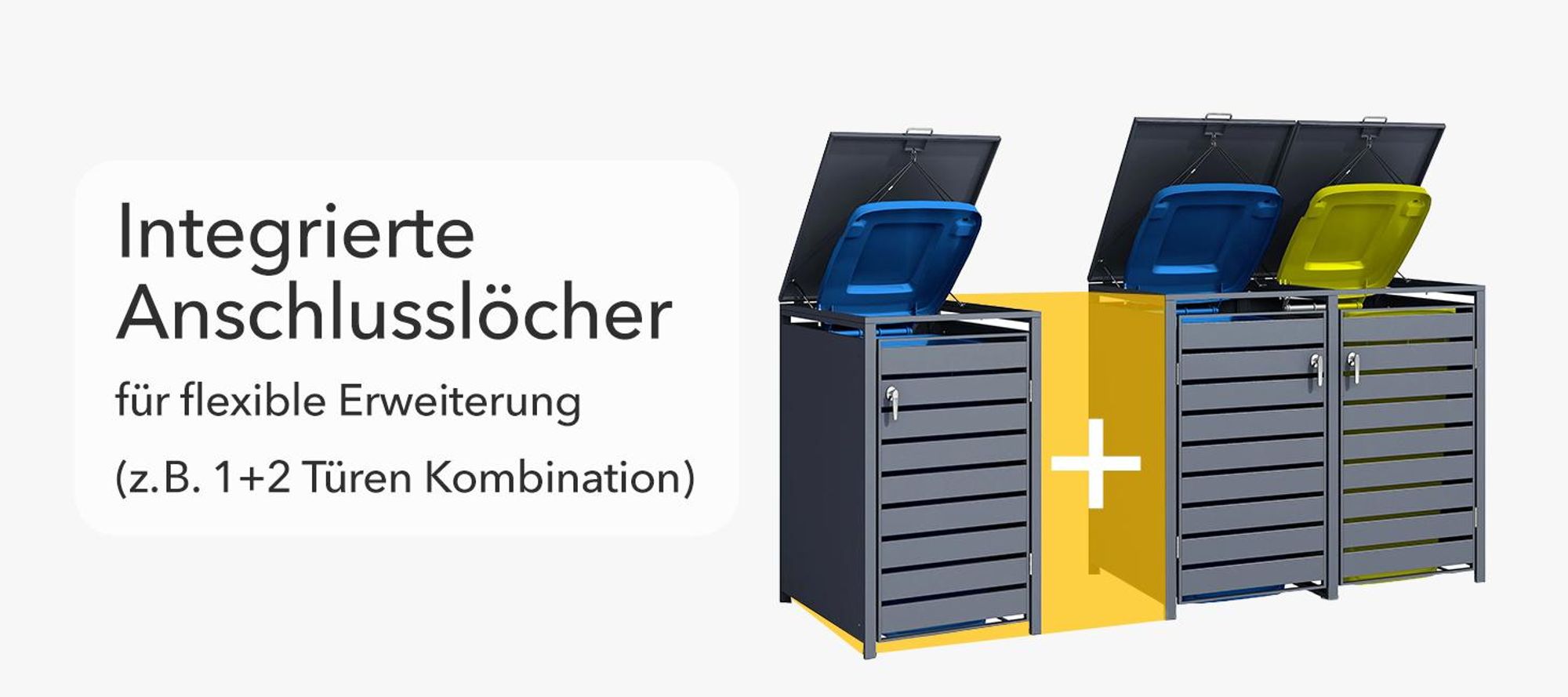 Mülltonnenbox Magnus Wetterfeste Anthrazitfarbene Mülltonnenverkleidung für 1 Tonne