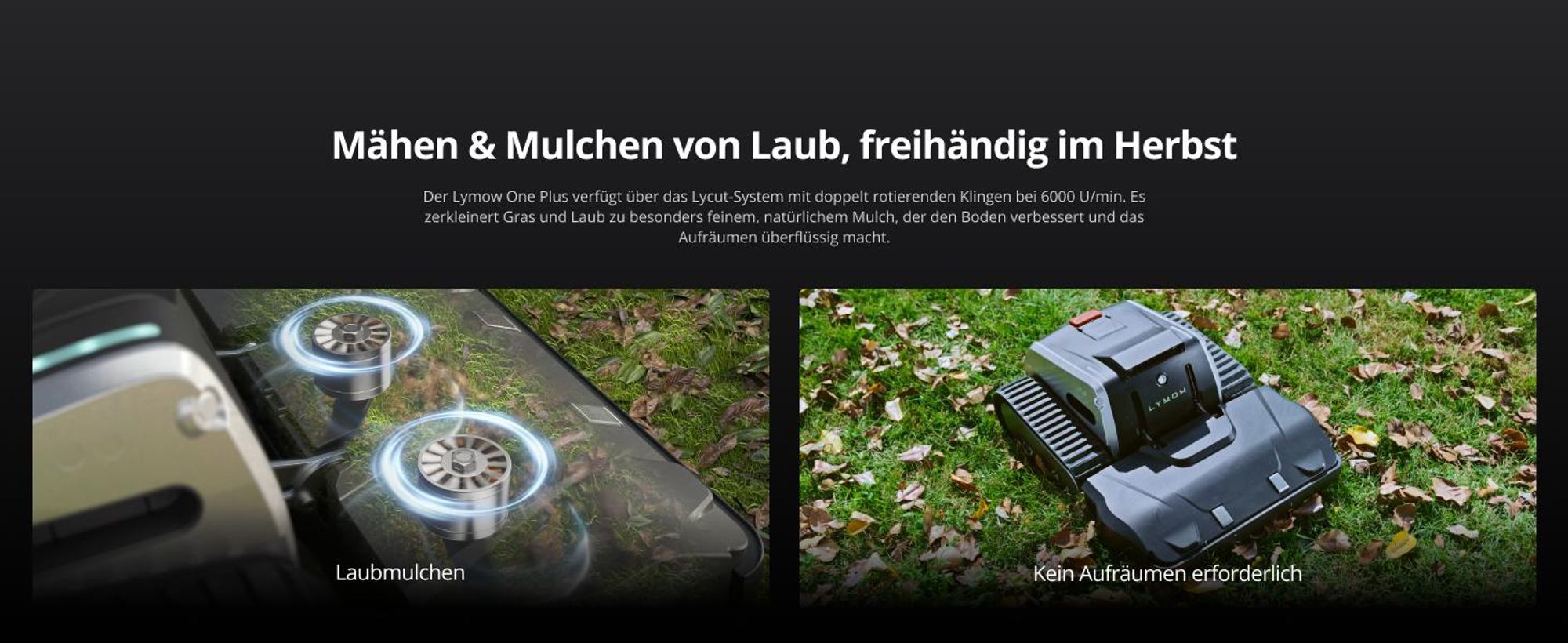 Mähroboter Lymow One Plus 5A 40cm/4000m² pro Tag, Kartierung bis zu 60.000m², ohne Begrenzungsdraht mit RTK-Cloud Techno
