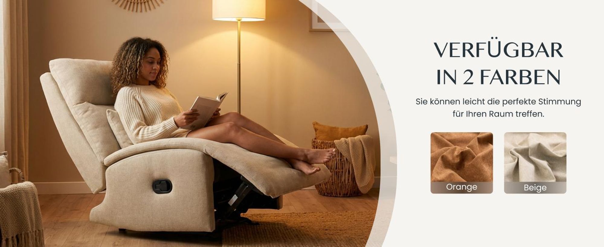 FLEXISPOT HomeEase Relaxsessel mit Schaukelfunktion, 3-fach Liegefunktion, Lendenkissen & Fußstütze, Seitentasche, für Stillzeit, Wohnzimmer, Beige