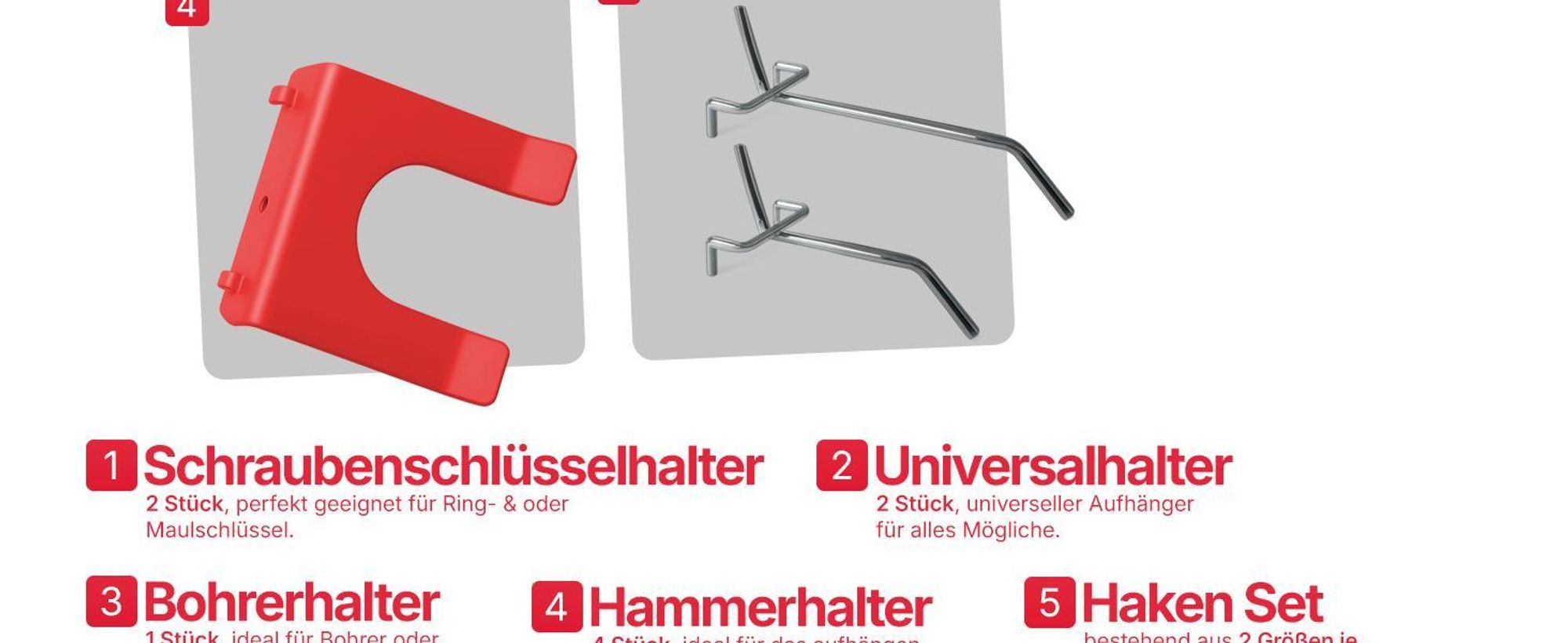 Belko® Werkzeugwand Grau 120x60 cm | Metall Pegboard mit 17-teiligem Haken & Regal | Werkstatt, Garage, Keller
