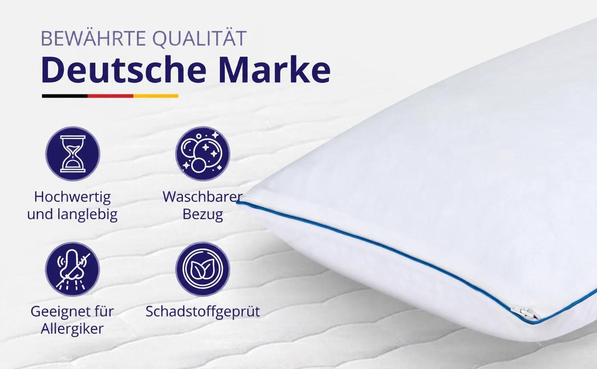 Orthopädisches Kopfkissen 40x80 mit Memory Foam für individuellen Schlafkomfort