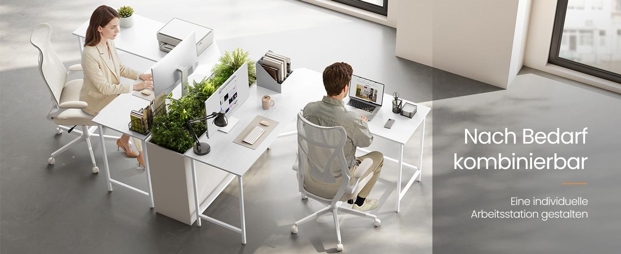 VASAGLE Schreibtisch, L-förmiger Computertisch, 140 cm, Eckschreibtisch, platzsparender Bürotisch, Gaming, Homeoffice, einfacher Aufbau