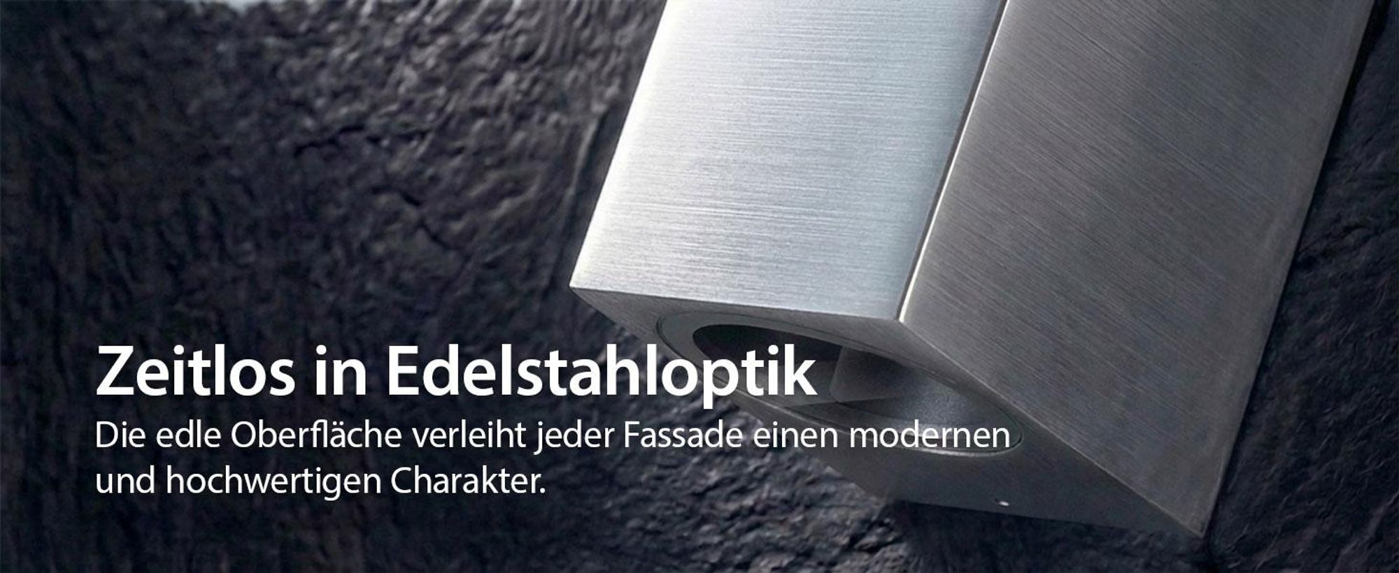 Maxkomfort Außenleuchte Wand 1268-SN1 1x GU10 IP44 Aluminium in Edelstahl Optik